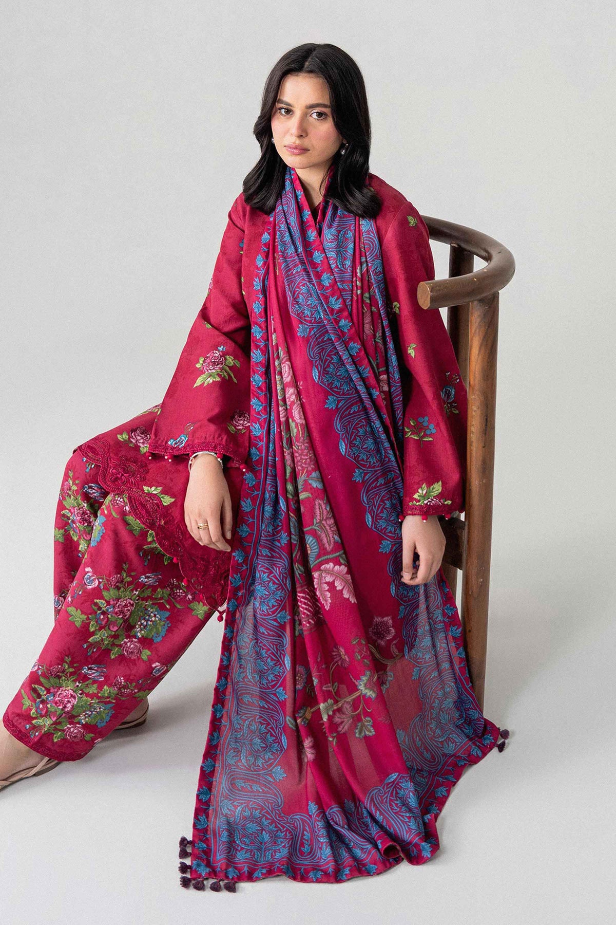 3 Piece - Digital Printed Embroidered Suit - U3PE-NISHA26WV1-116