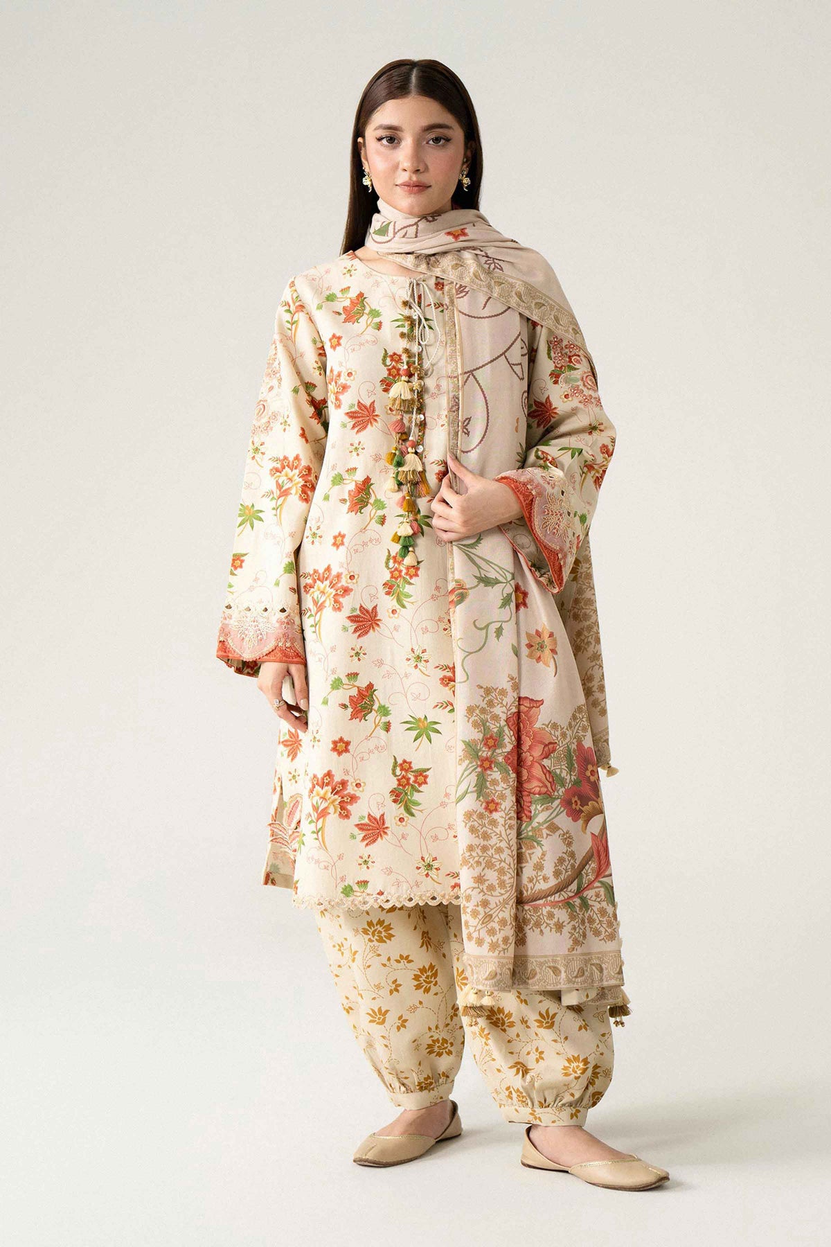 3 Piece - Digital Printed Embroidered Suit - U3PE-NISHA26WV1-119