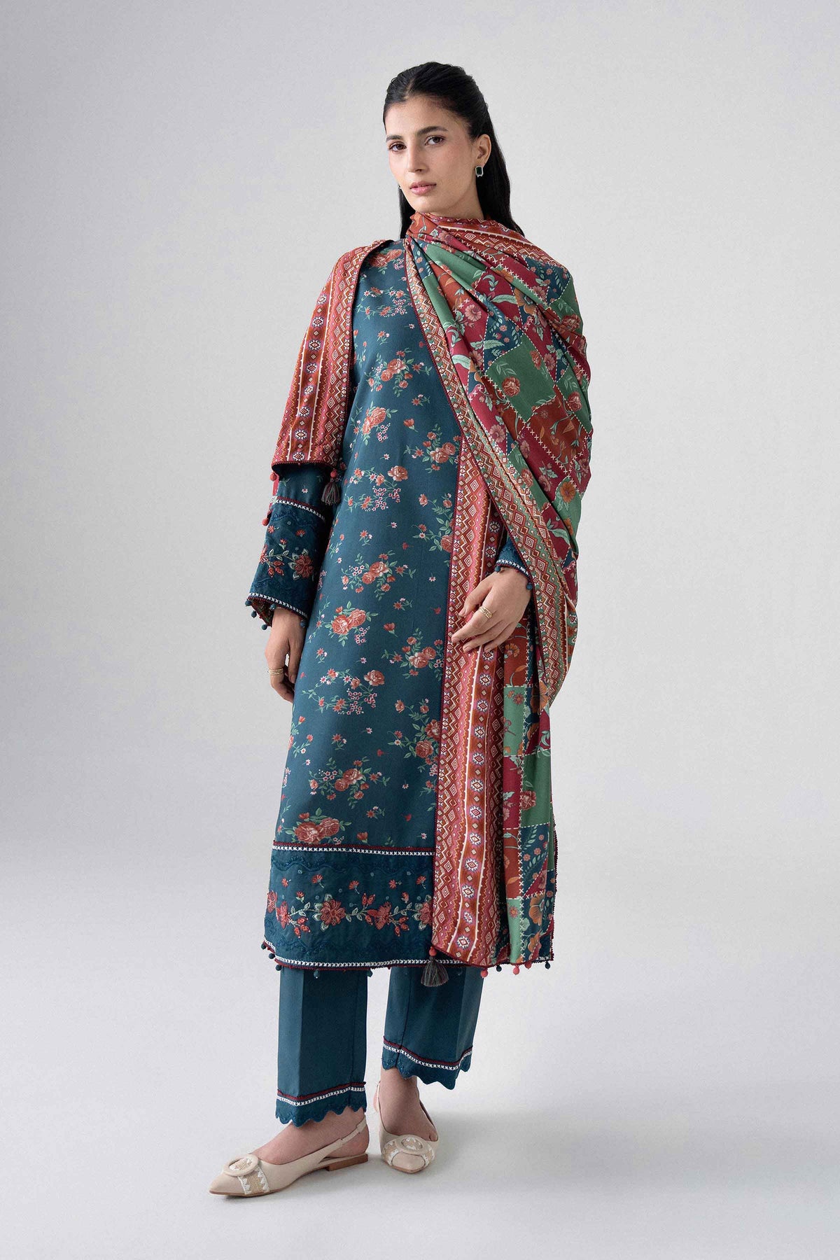 3 Piece - Printed Embroidered Suit - U3PE-NISHA26WV1-12 for Women - Unstitched Collection | Nishat | Shop Online