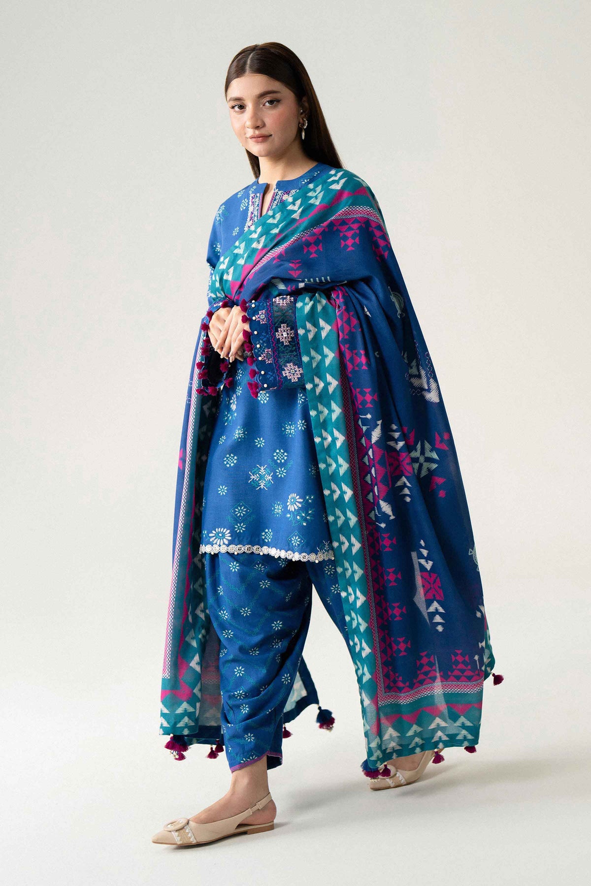 3 Piece - Printed Embroidered Suit - U3PE-NISHA26WV1-126