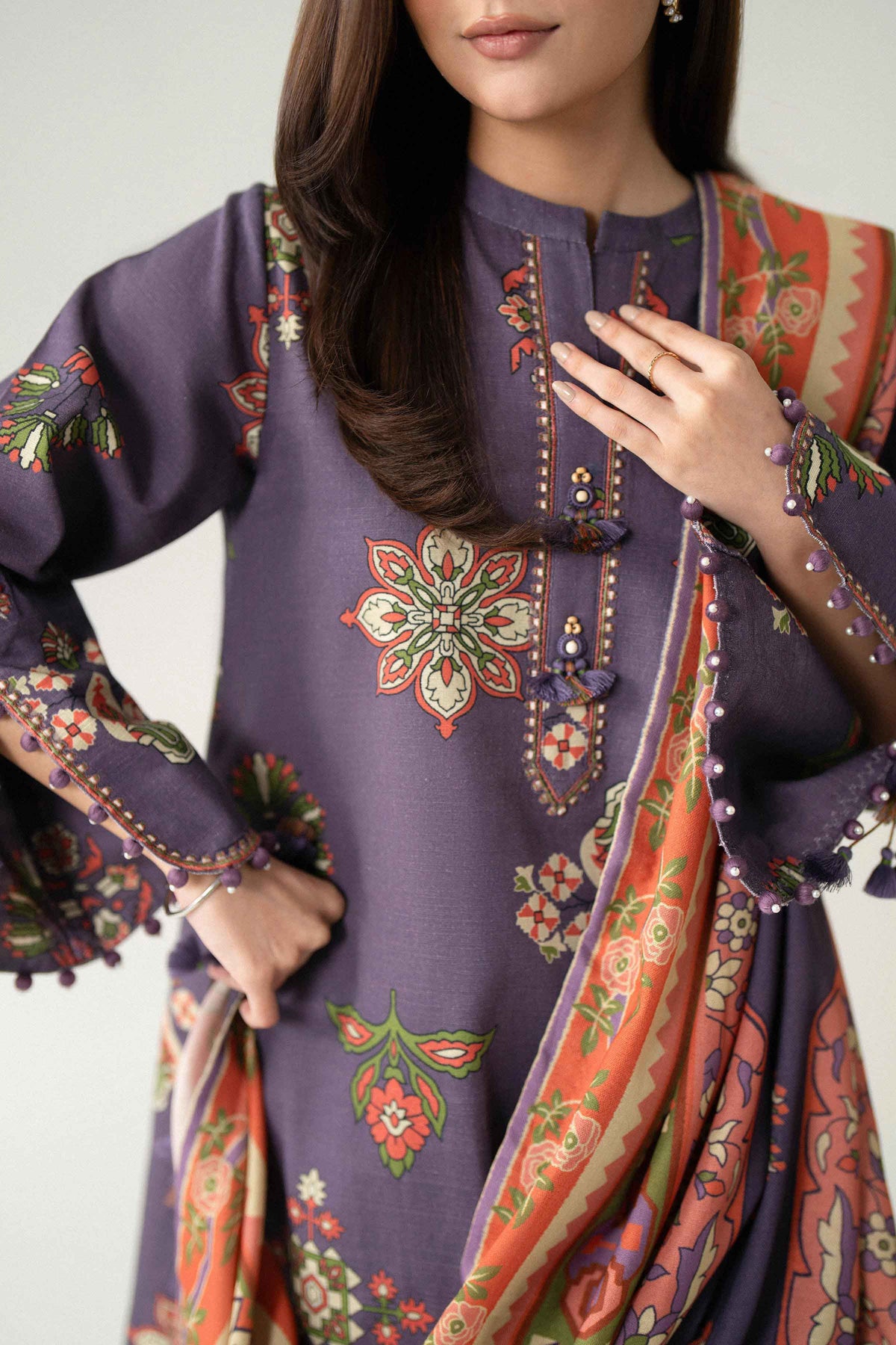 3 Piece - Printed Embroidered Suit - U3PE-NISHA26WV1-130