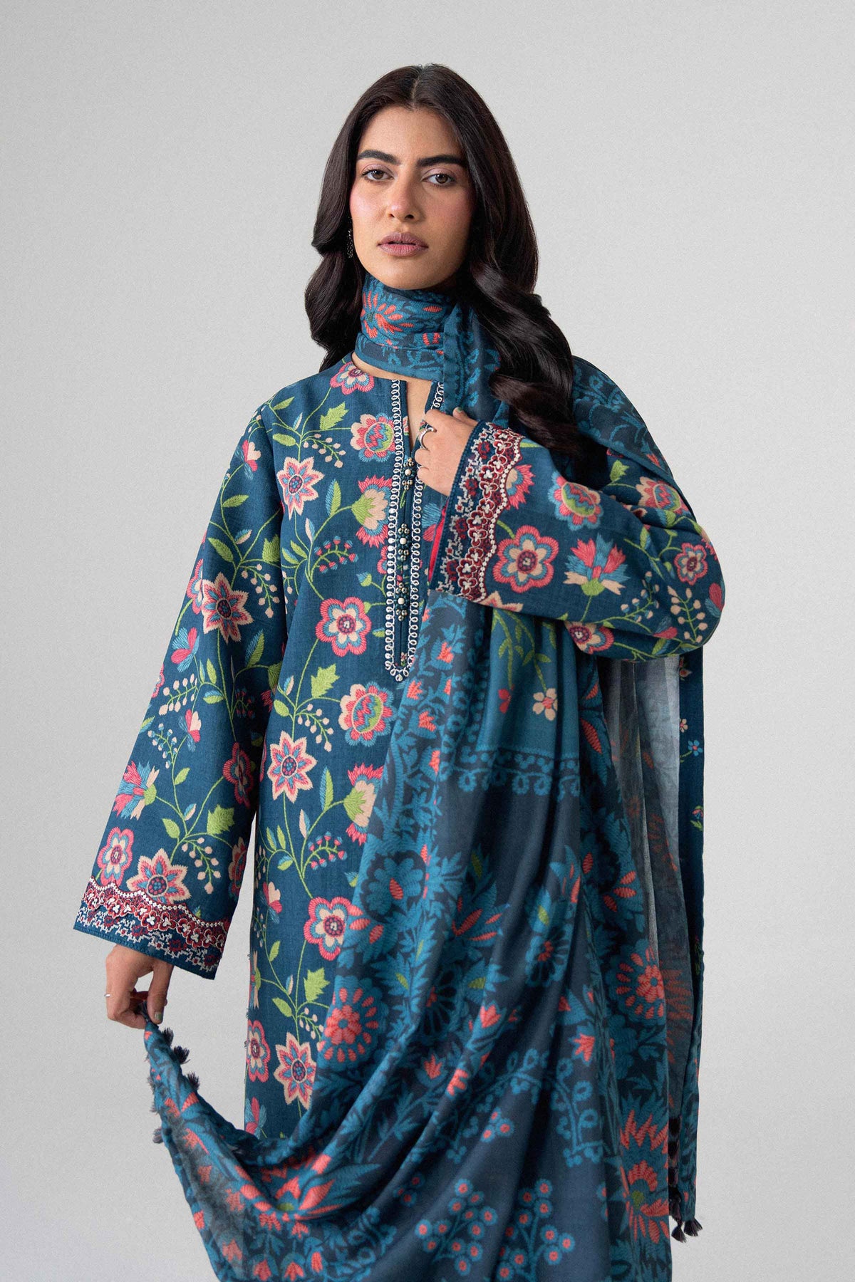 3 Piece - Printed Embroidered Suit - U3PE-NISHA26WV1-133