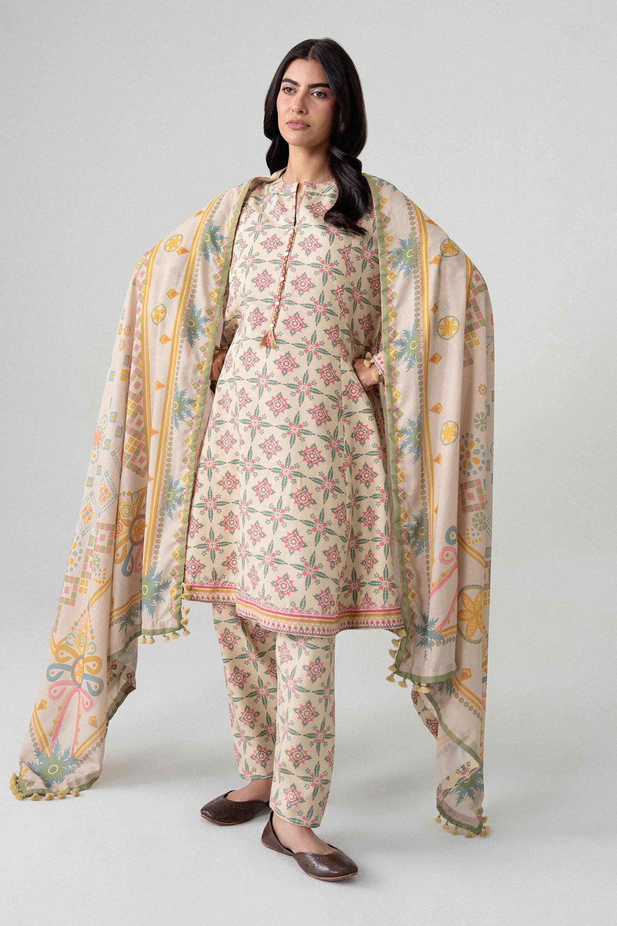 3 Piece - Printed Embroidered Suit - U3PE-NISHA26WV1-135