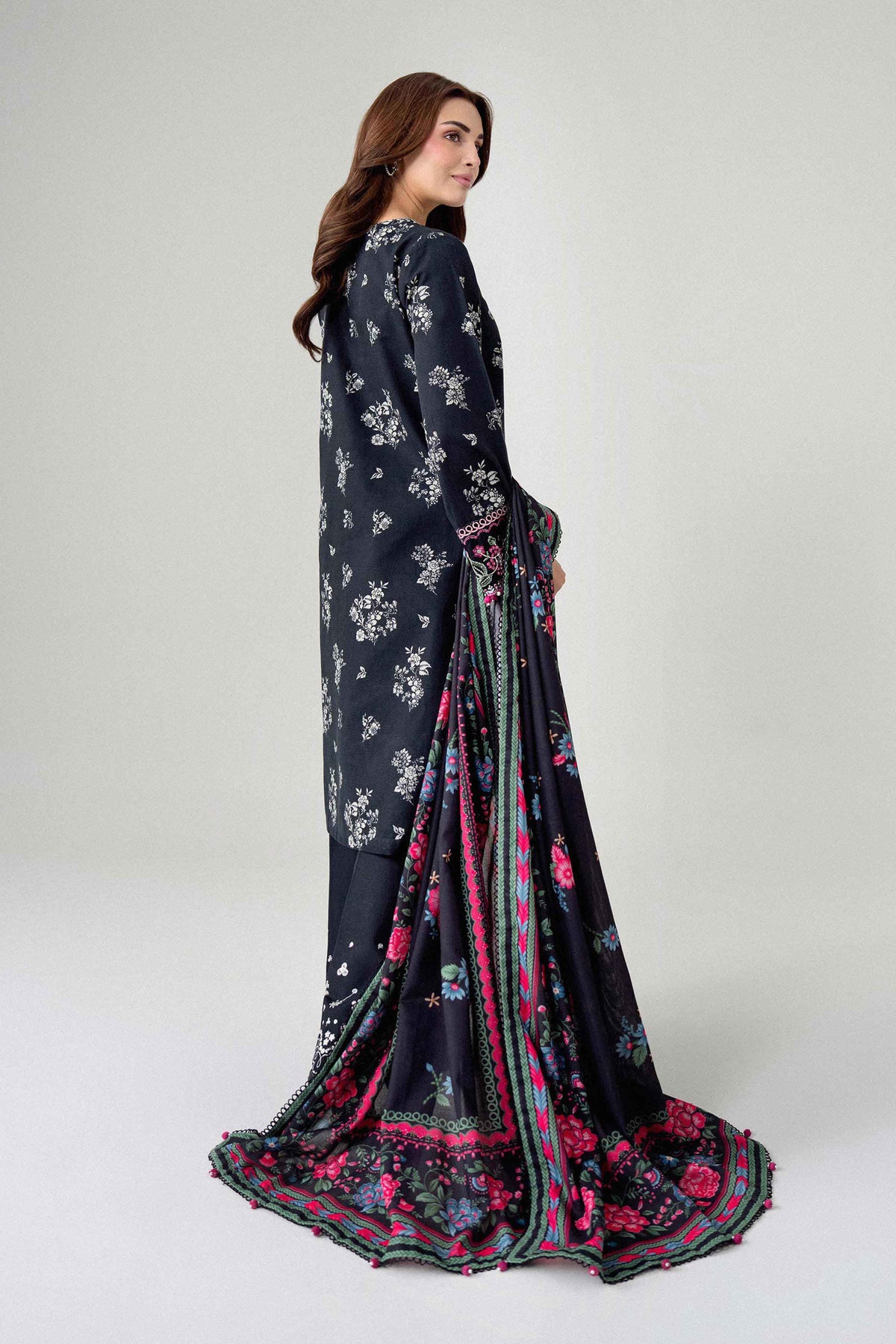 3 Piece - Digital Printed Embroidered Suit - U3PE-NISHA26WV1-138