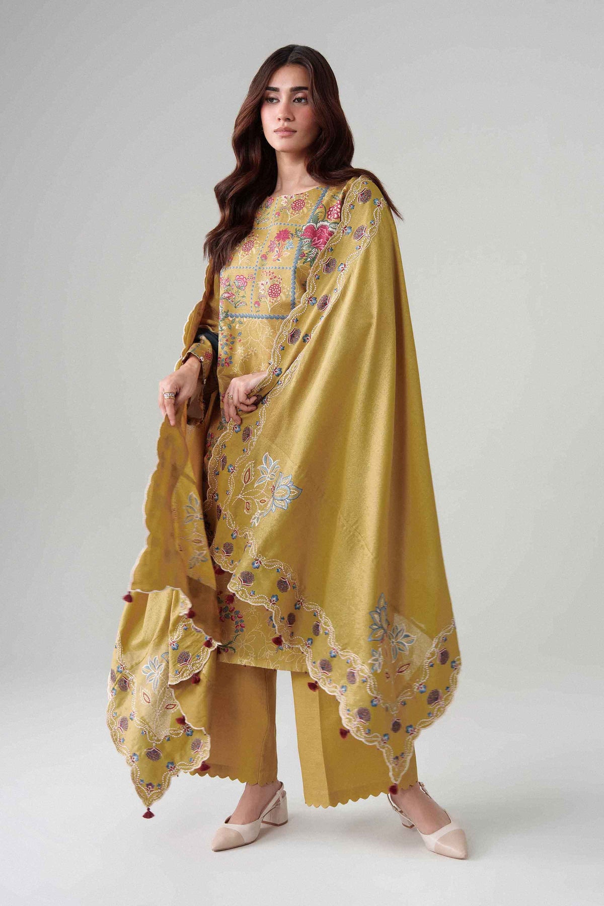 3 Piece - Digital Printed Embroidered Suit - U3PE-NISHA26WV1-152