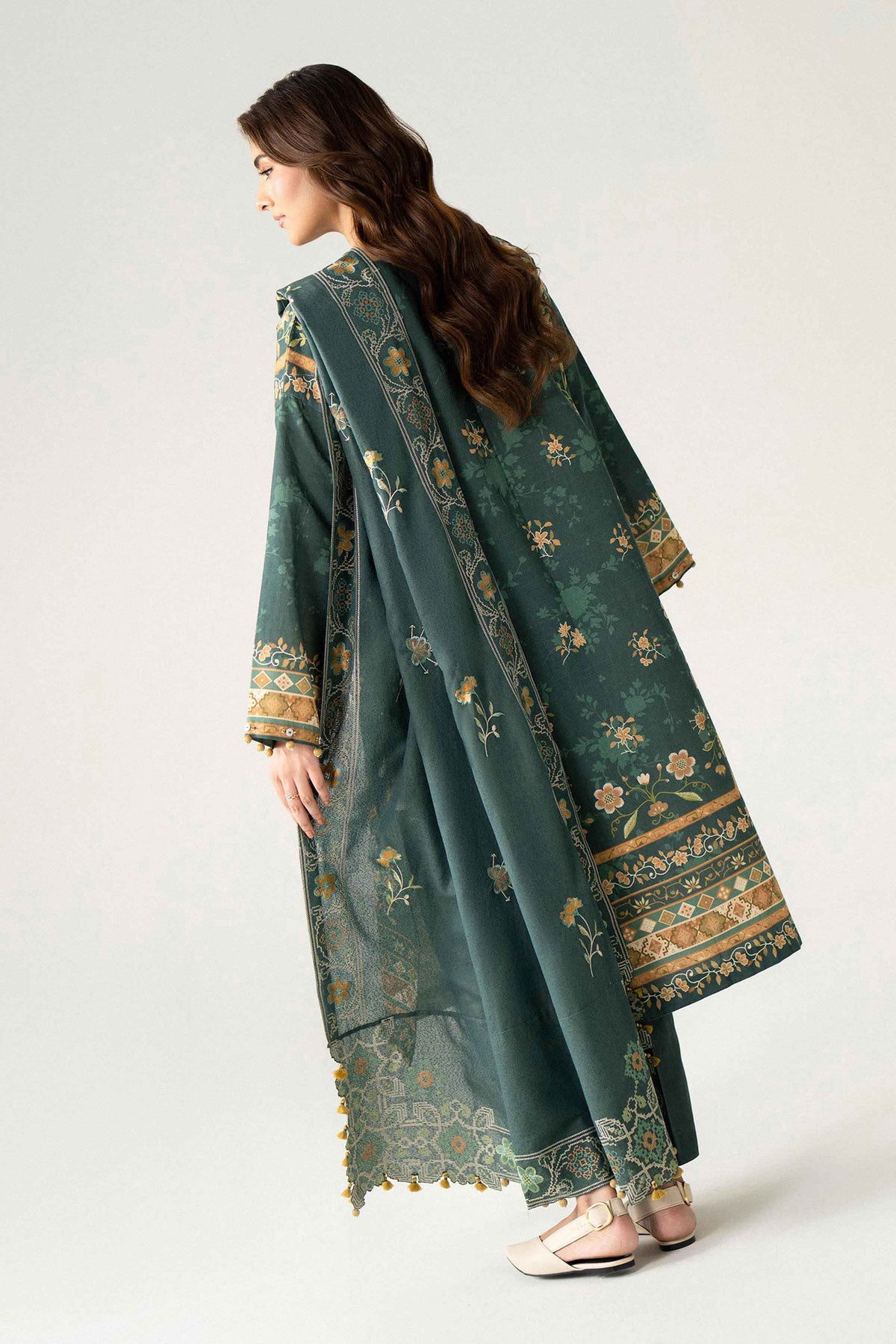 3 Piece - Digital Printed Embroidered Suit - U3PE-NISHA26WV1-155