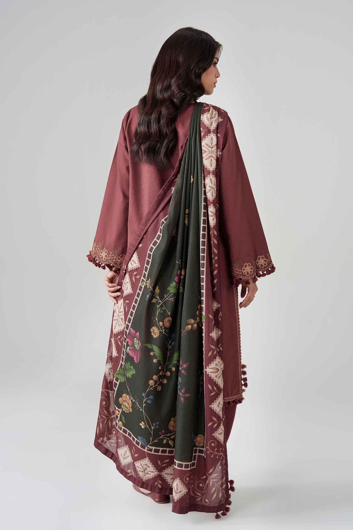 3 Piece - Digital Printed Embroidered Suit - U3PE-NISHA26WV1-157