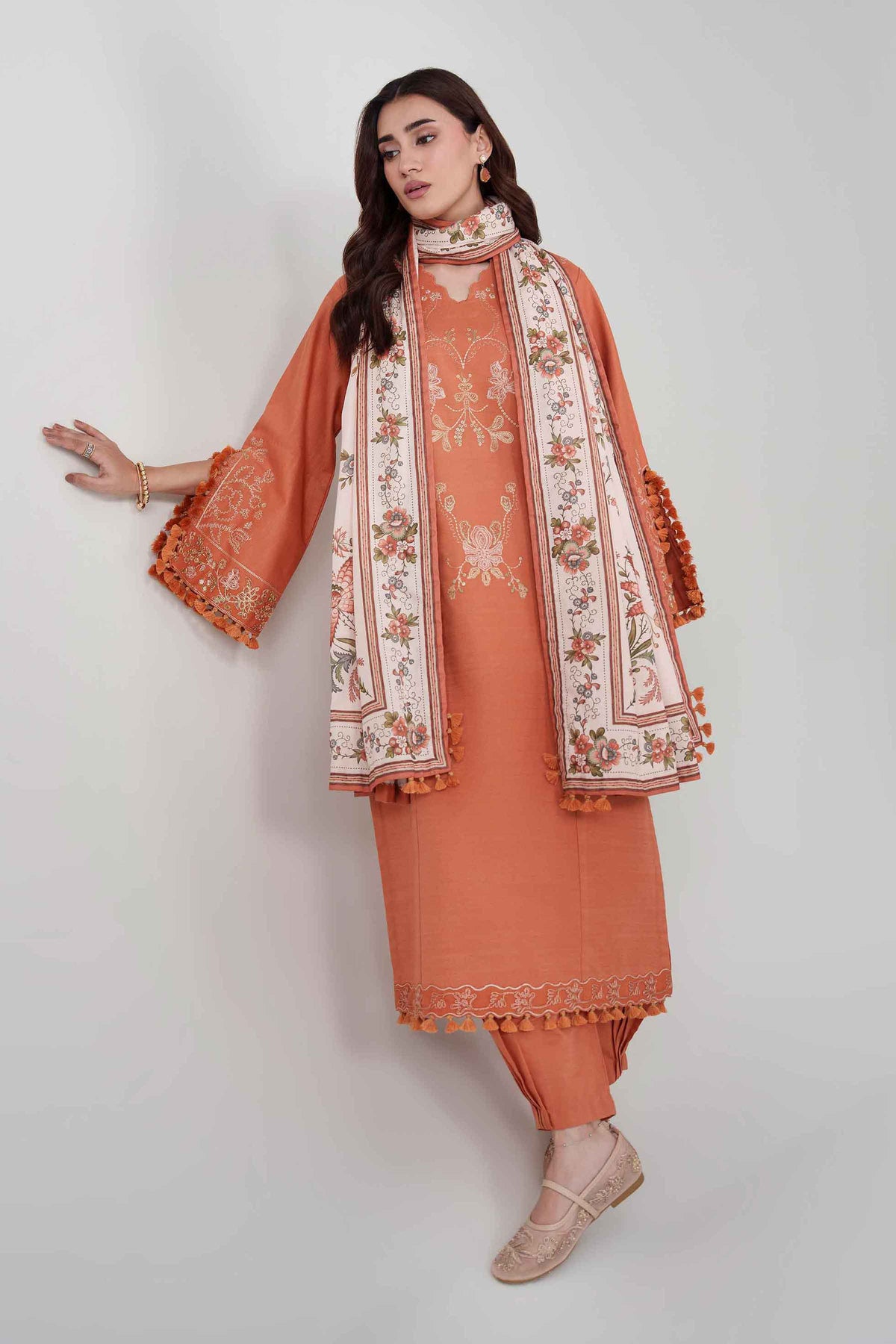 3 Piece - Digital Printed Embroidered Suit - U3PE-NISHA26WV1-158
