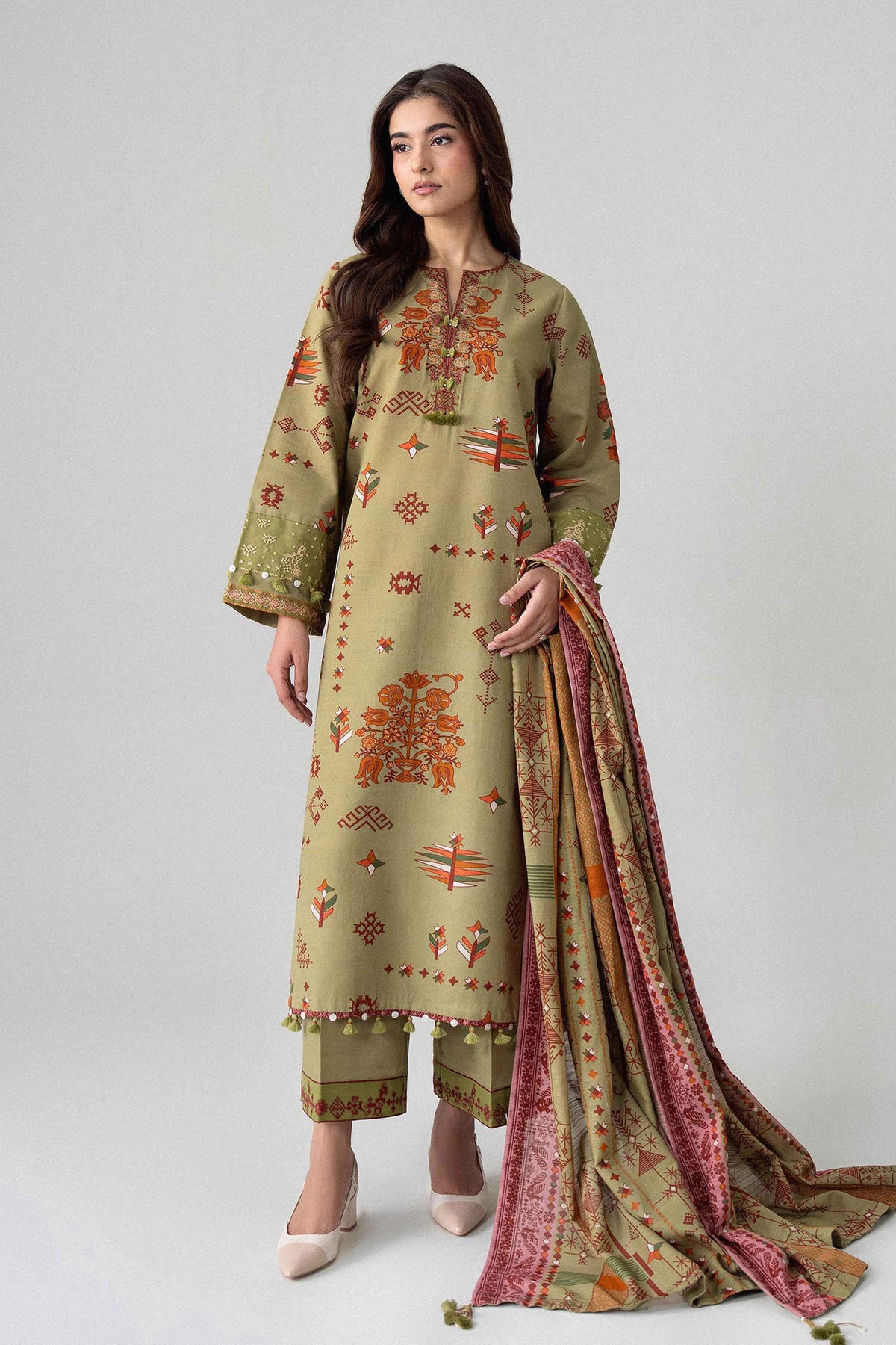3 Piece - Printed Embroidered Suit - U3PE-NISHA26WV1-16 for Women - Unstitched Collection | Nishat | Shop Online