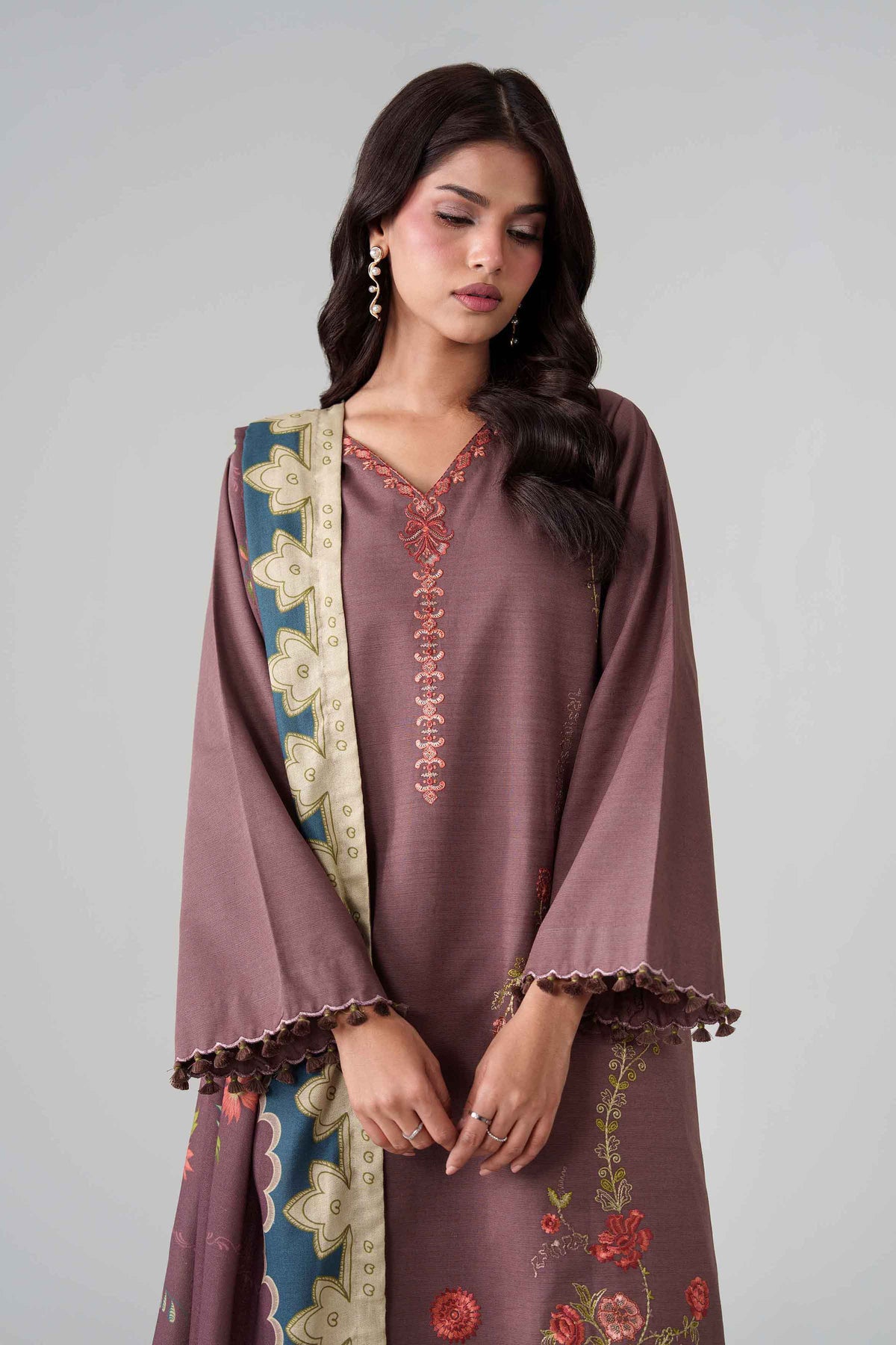 3 Piece - Digital Printed Embroidered Suit - U3PE-NISHA26WV1-160