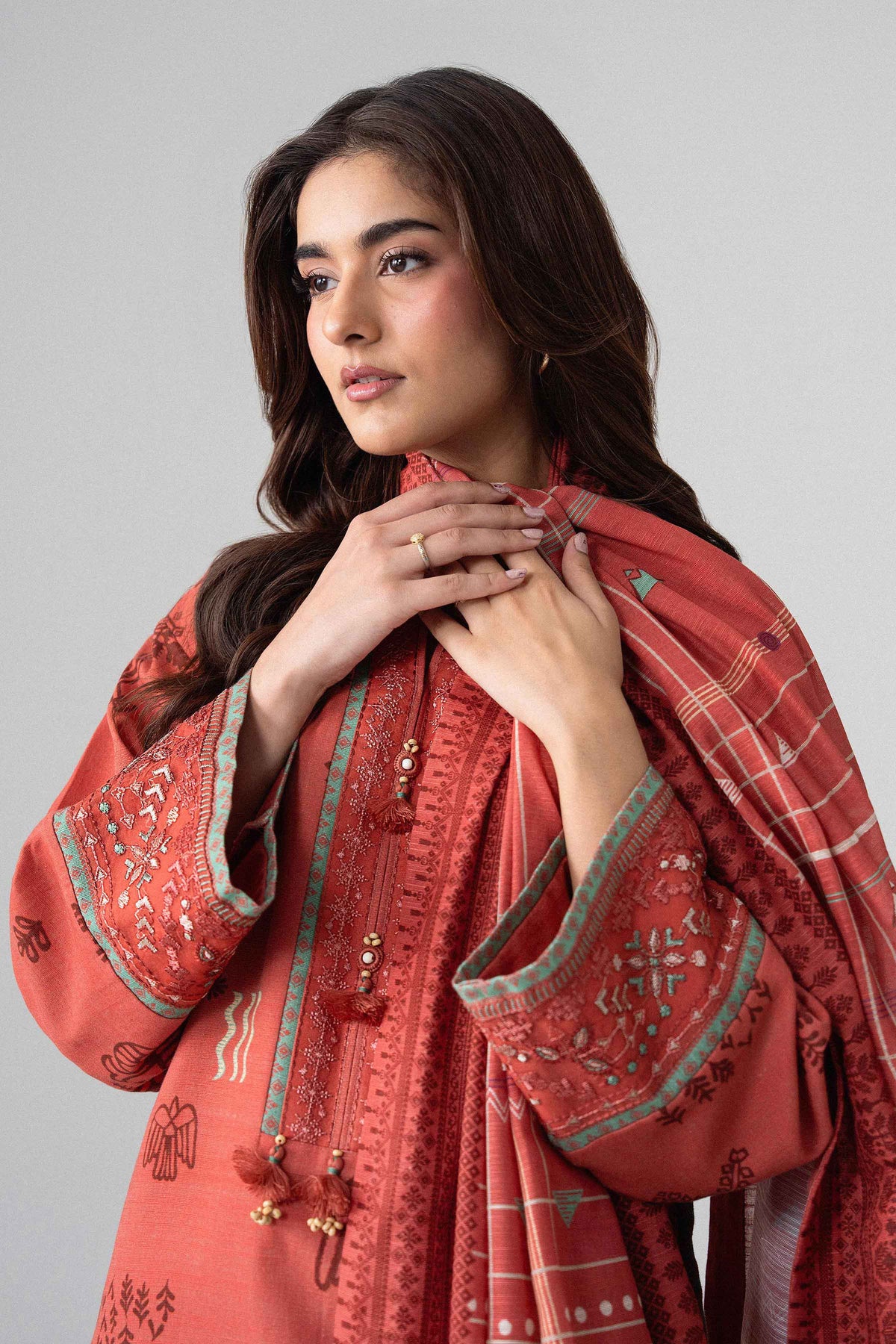 3 Piece - Printed Embroidered Suit - U3PE-NISHA26WV1-17 for Women - Unstitched Collection | Nishat | Shop Online