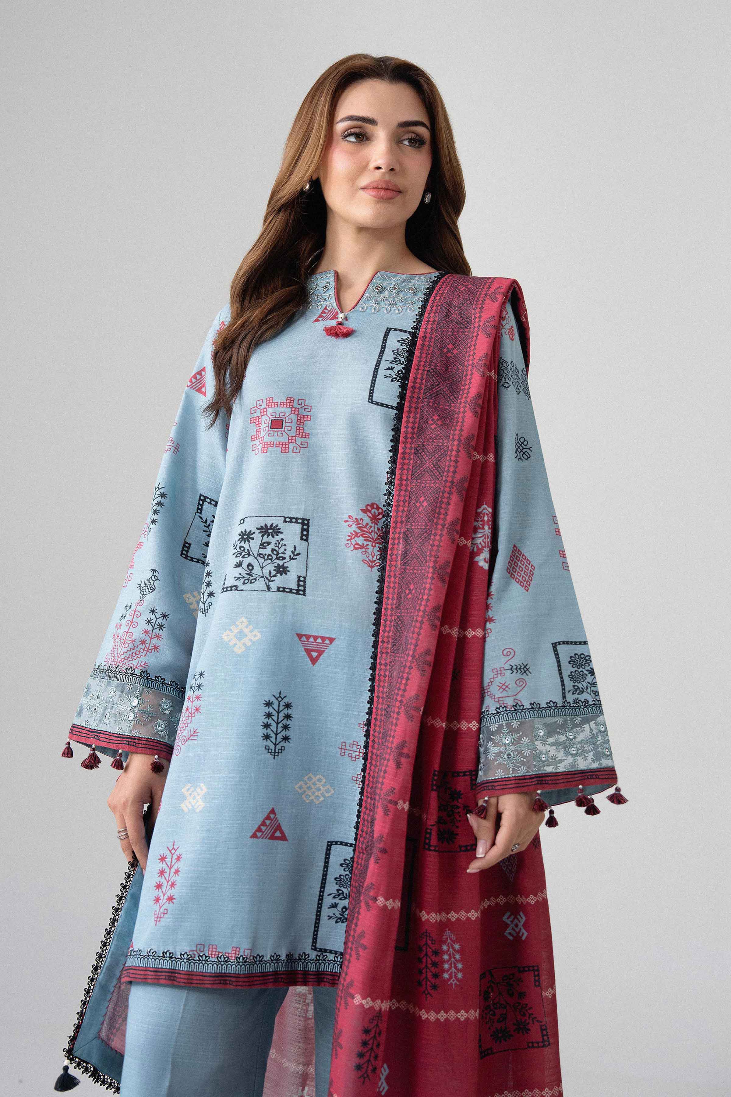3 Piece - Printed Embroidered Suit - U3PE-NISHA26WV1-19 for Women - Unstitched Collection | Nishat | Shop Online