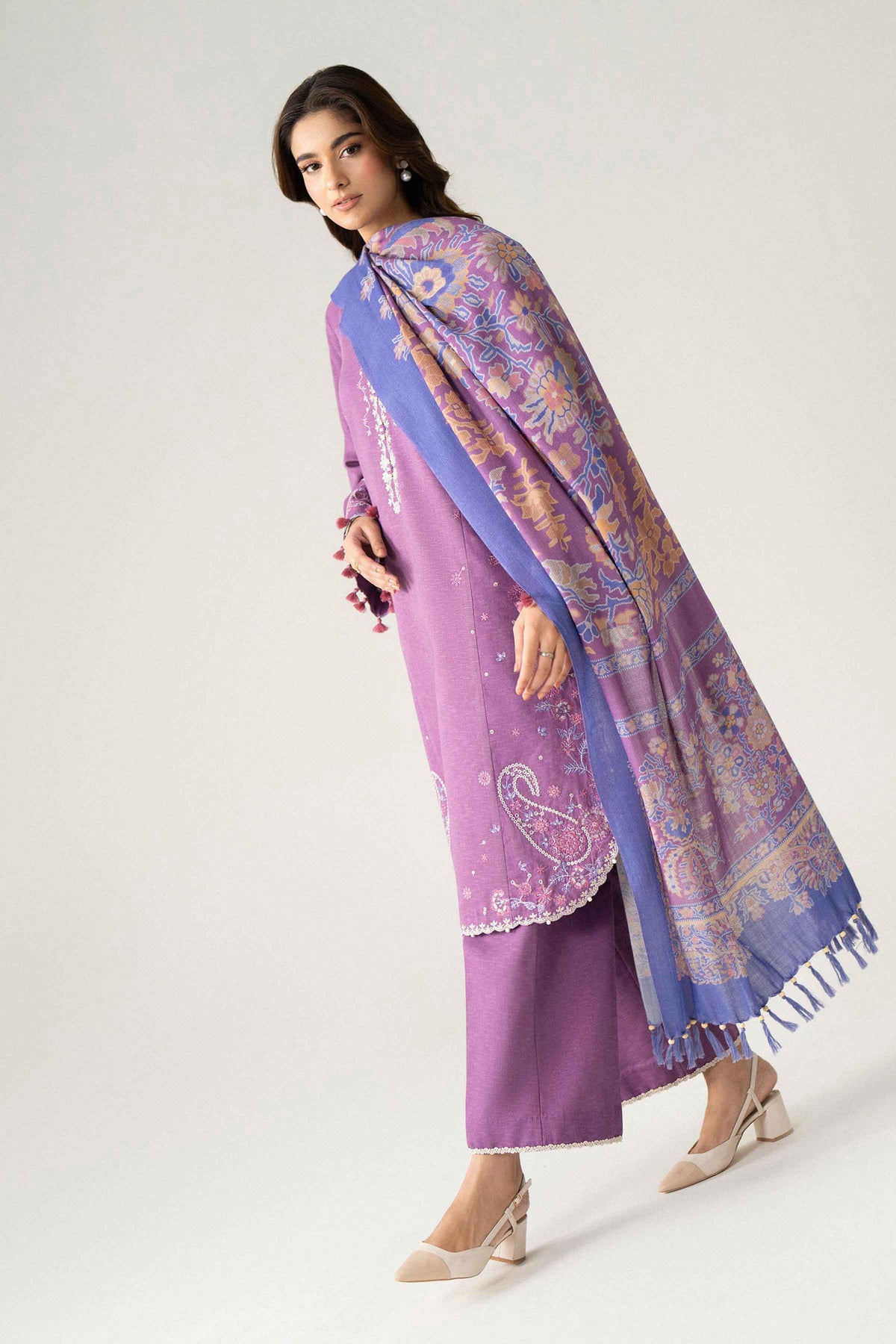 3 Piece - Printed Embroidered Suit - U3PE-NISHA26WV1-198