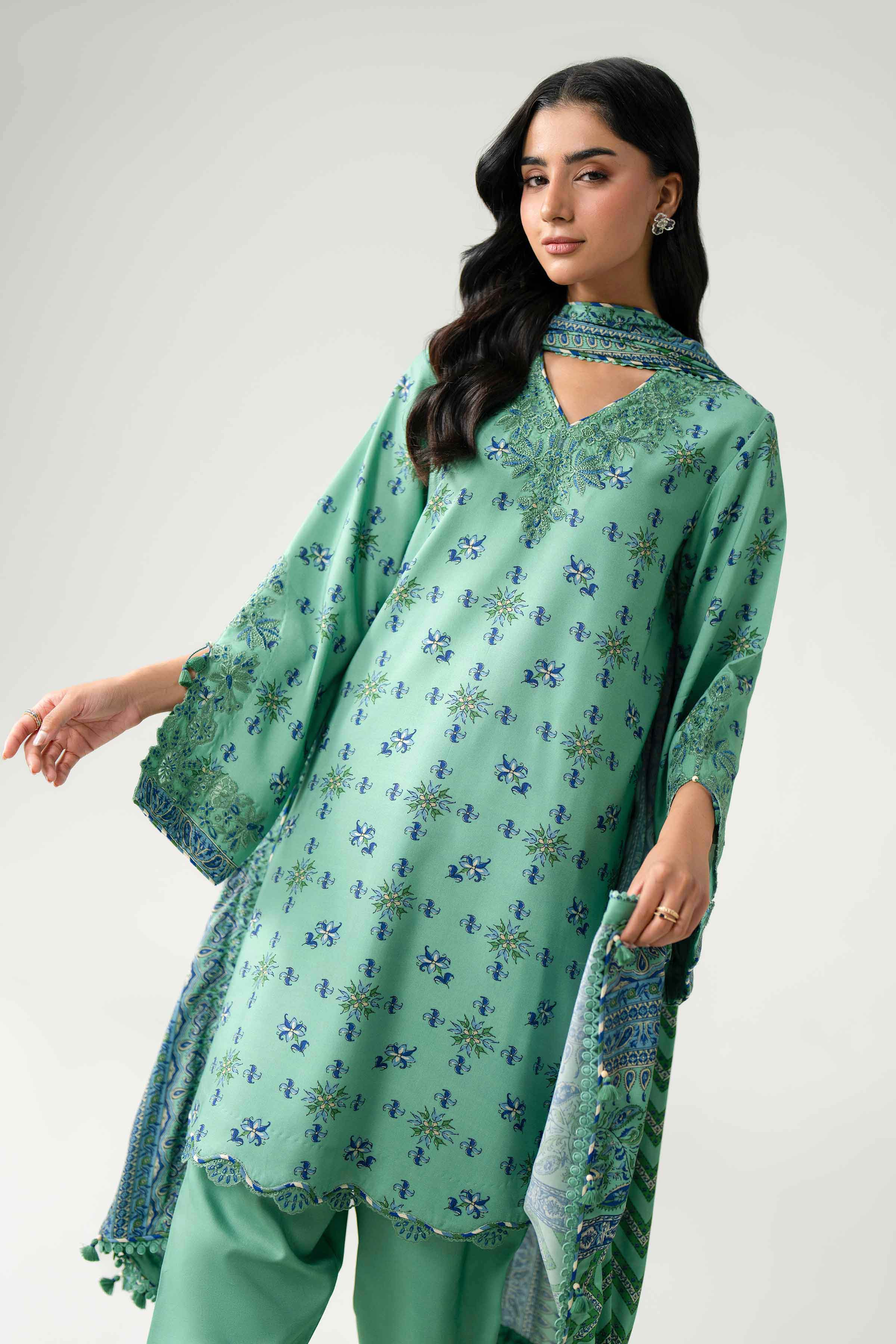 3 Piece - Printed Embroidered Suit - U3PE-NISHA26WV1-2 for Women - Unstitched Collection | Nishat | Shop Online