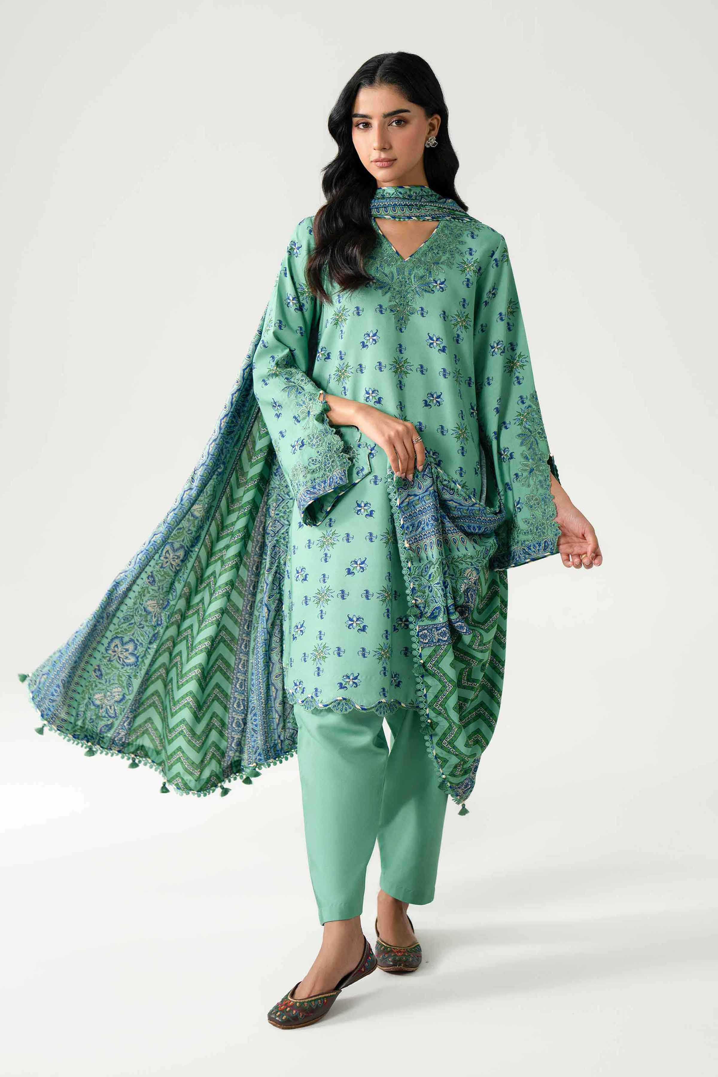 3 Piece - Printed Embroidered Suit - U3PE-NISHA26WV1-2 for Women - Unstitched Collection | Nishat | Shop Online