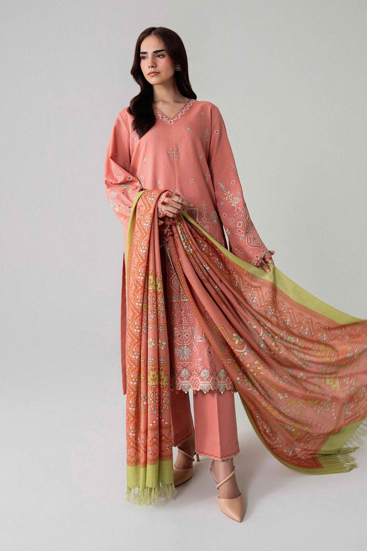 3 Piece - Printed Embroidered Suit - U3PE-NISHA26WV1-202