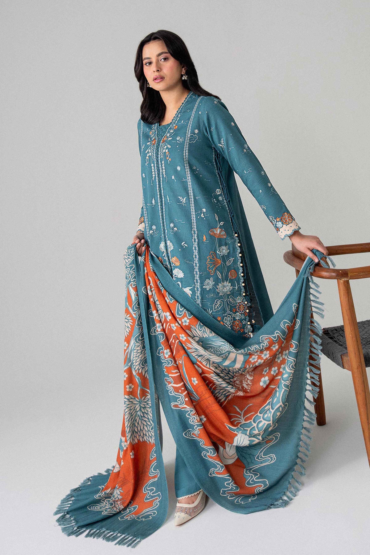 3 Piece - Printed Embroidered Suit - U3PE-NISHA26WV1-206