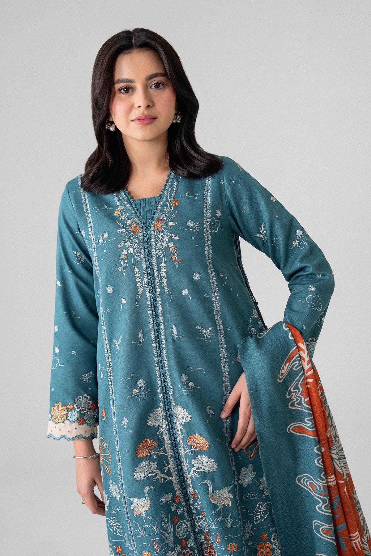 3 Piece - Printed Embroidered Suit - U3PE-NISHA26WV1-206