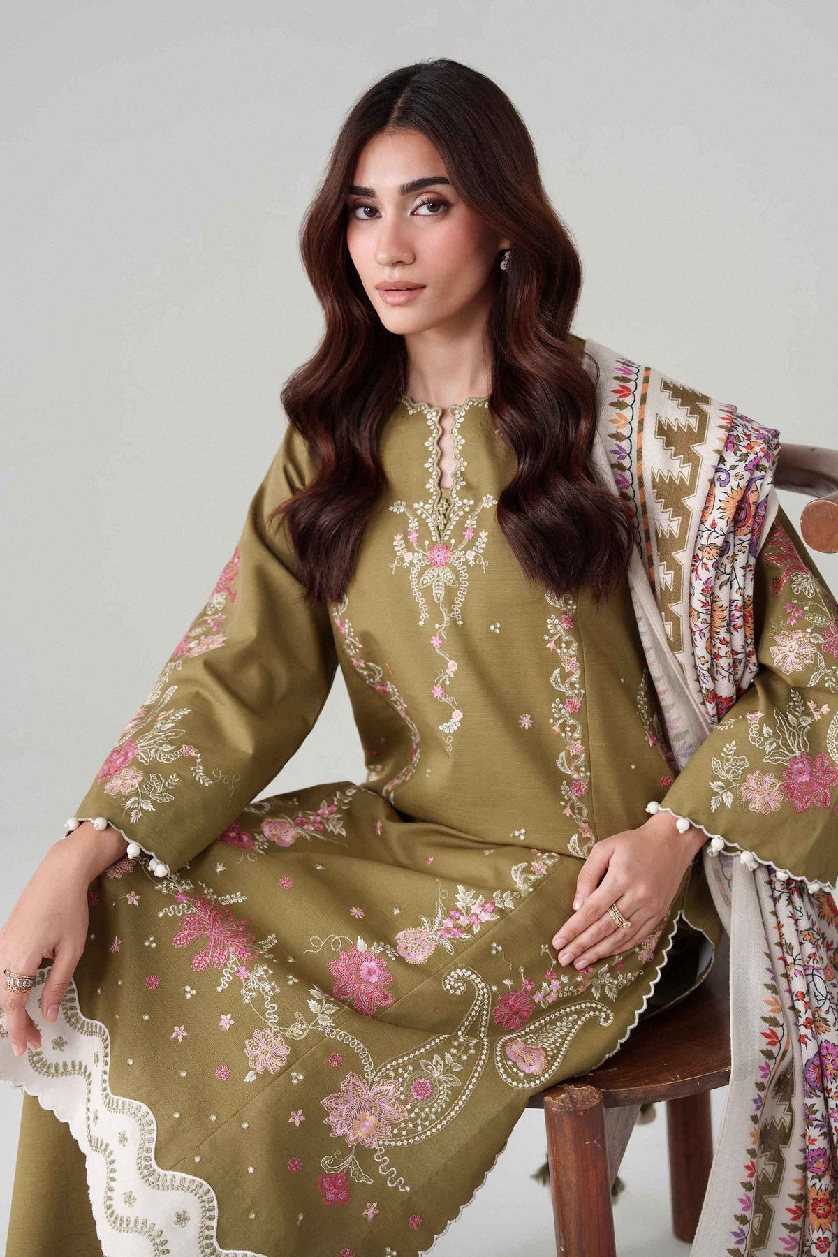 3 Piece - Printed Embroidered Suit - U3PE-NISHA26WV1-212