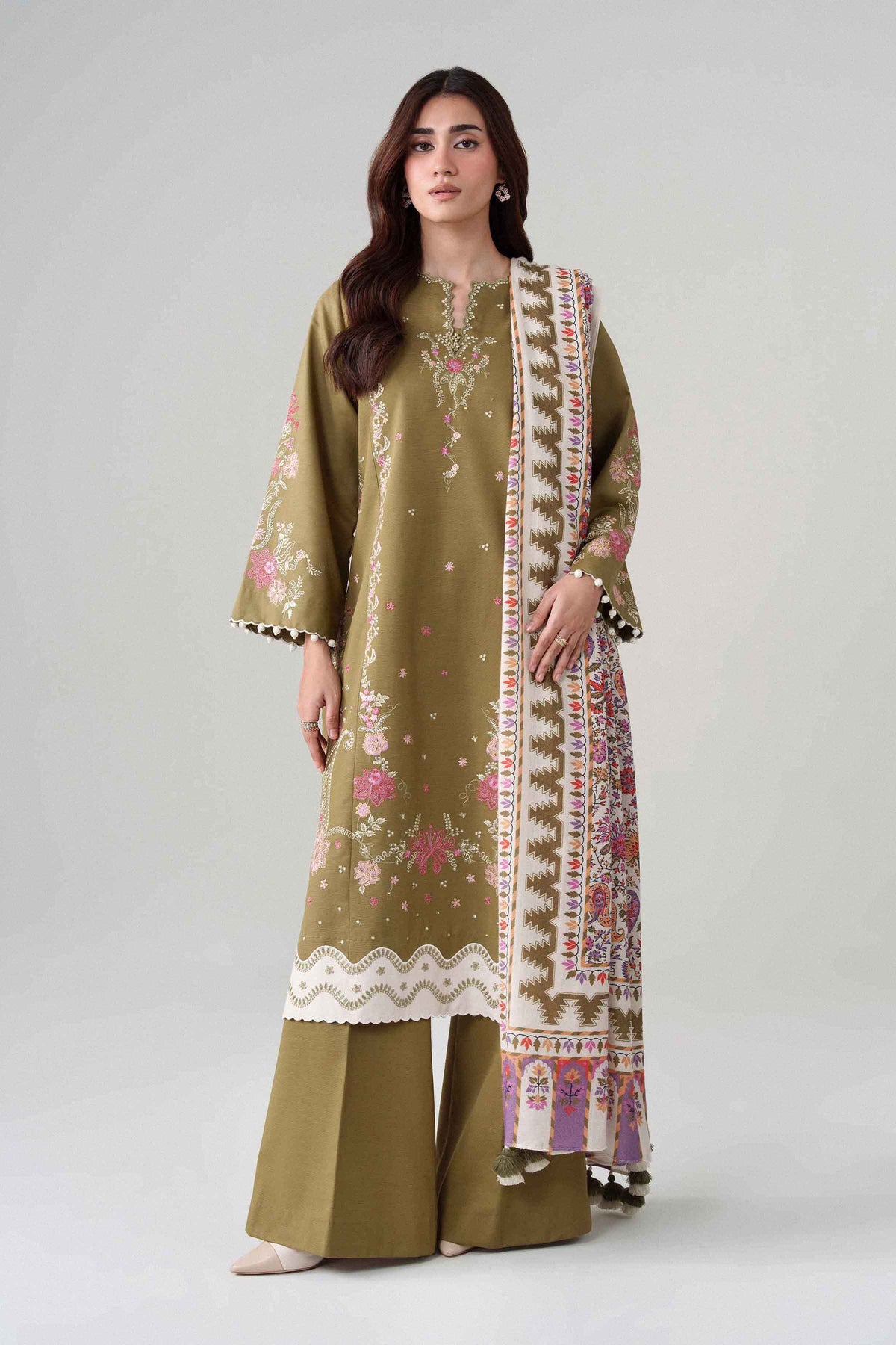 3 Piece - Printed Embroidered Suit - U3PE-NISHA26WV1-212