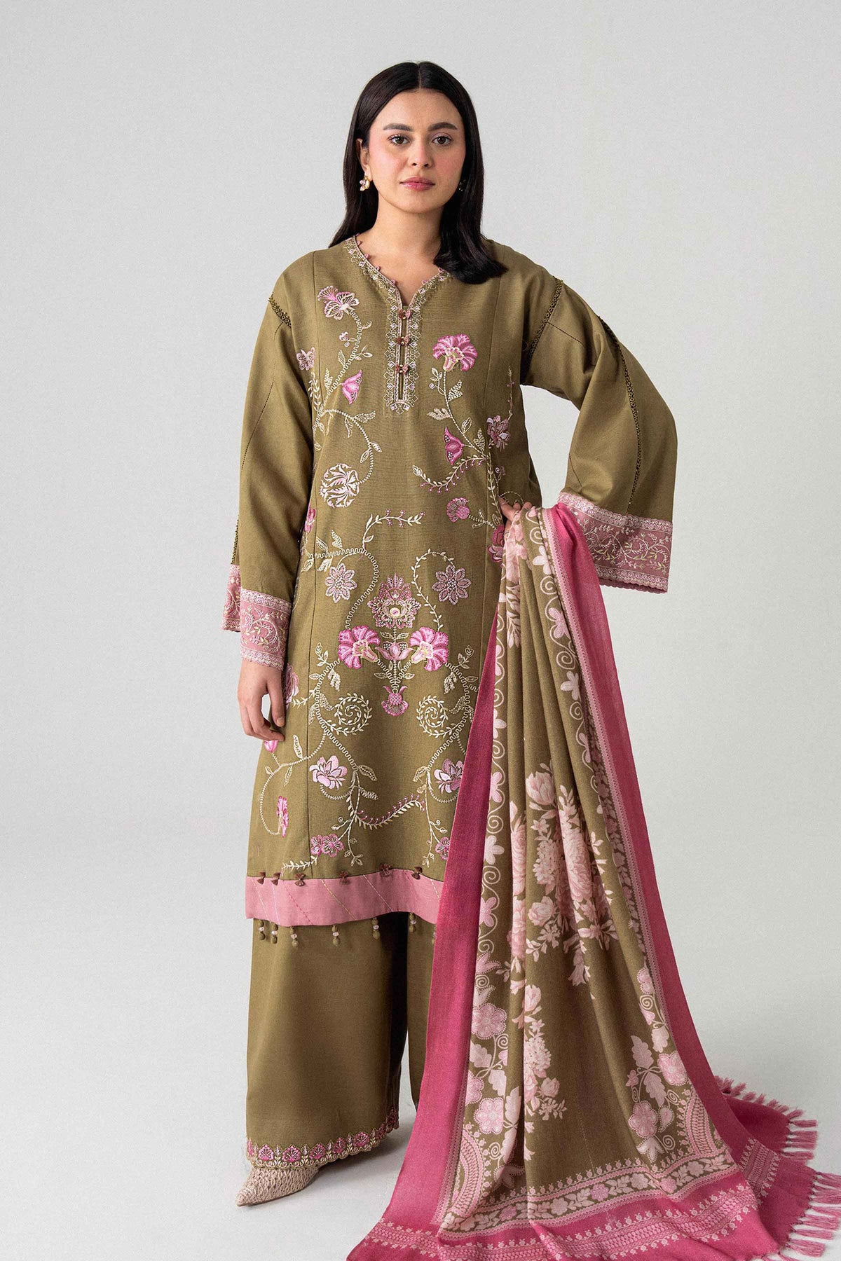3 Piece - Printed Embroidered Suit - U3PE-NISHA26WV1-214