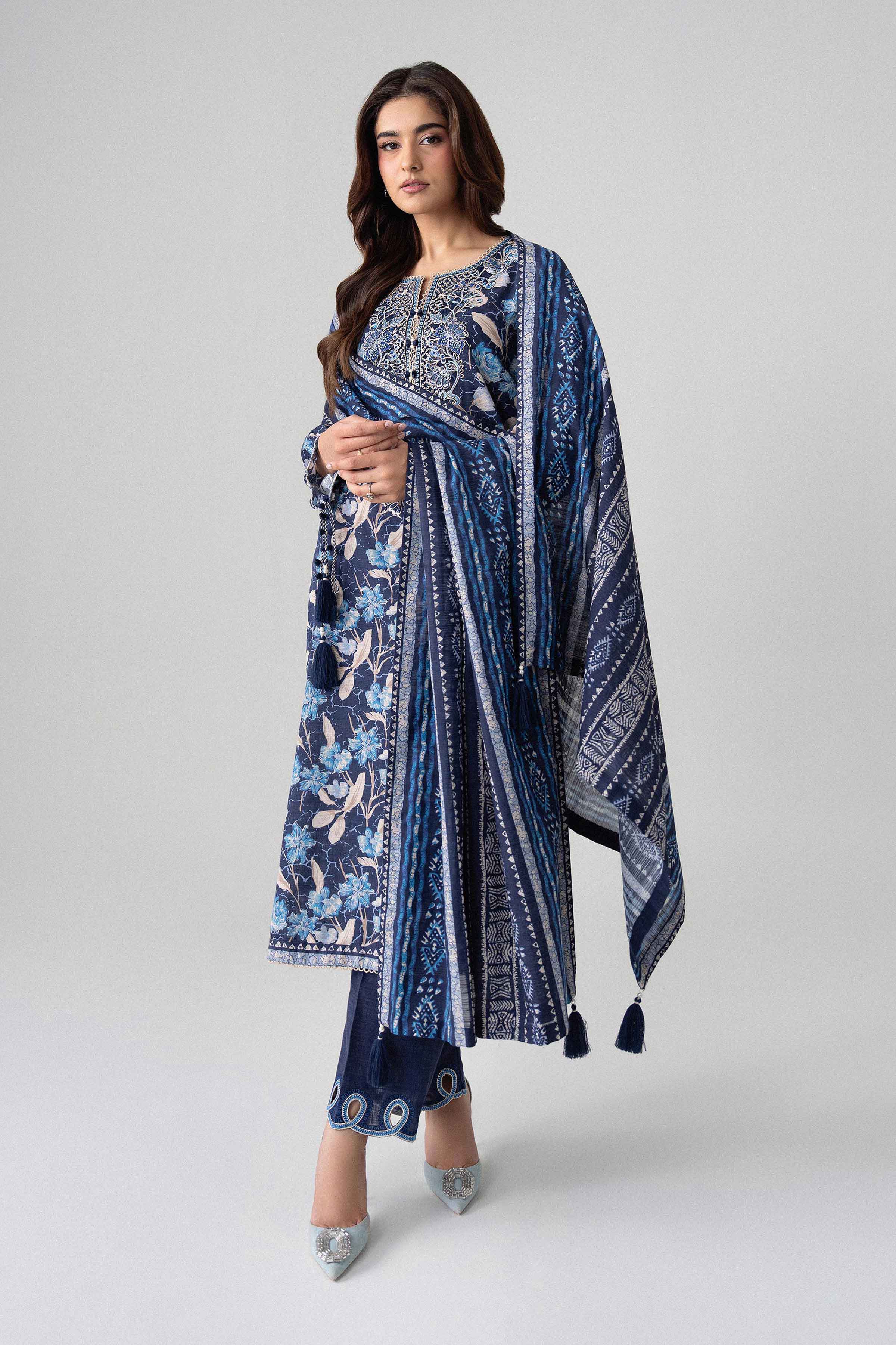 3 Piece - Printed Embroidered Suit - U3PE-NISHA26WV1-22 for Women - Unstitched Collection | Nishat | Shop Online