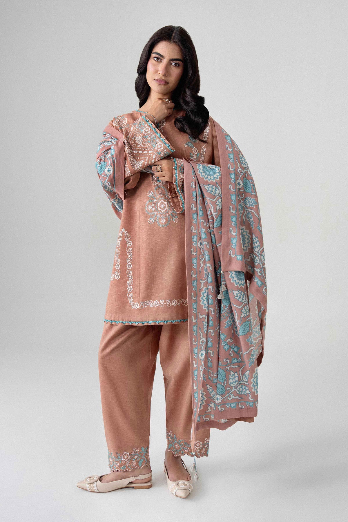 3 Piece - Printed Embroidered Suit - U3PE-NISHA26WV1-220
