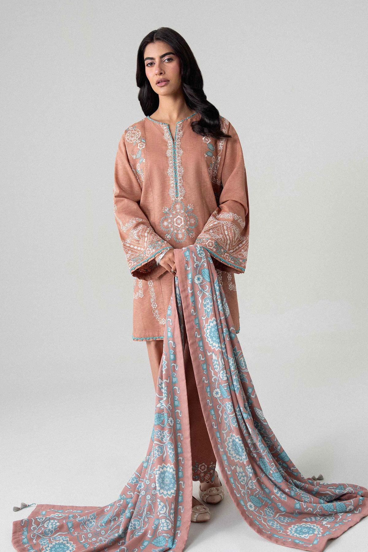 3 Piece - Printed Embroidered Suit - U3PE-NISHA26WV1-220