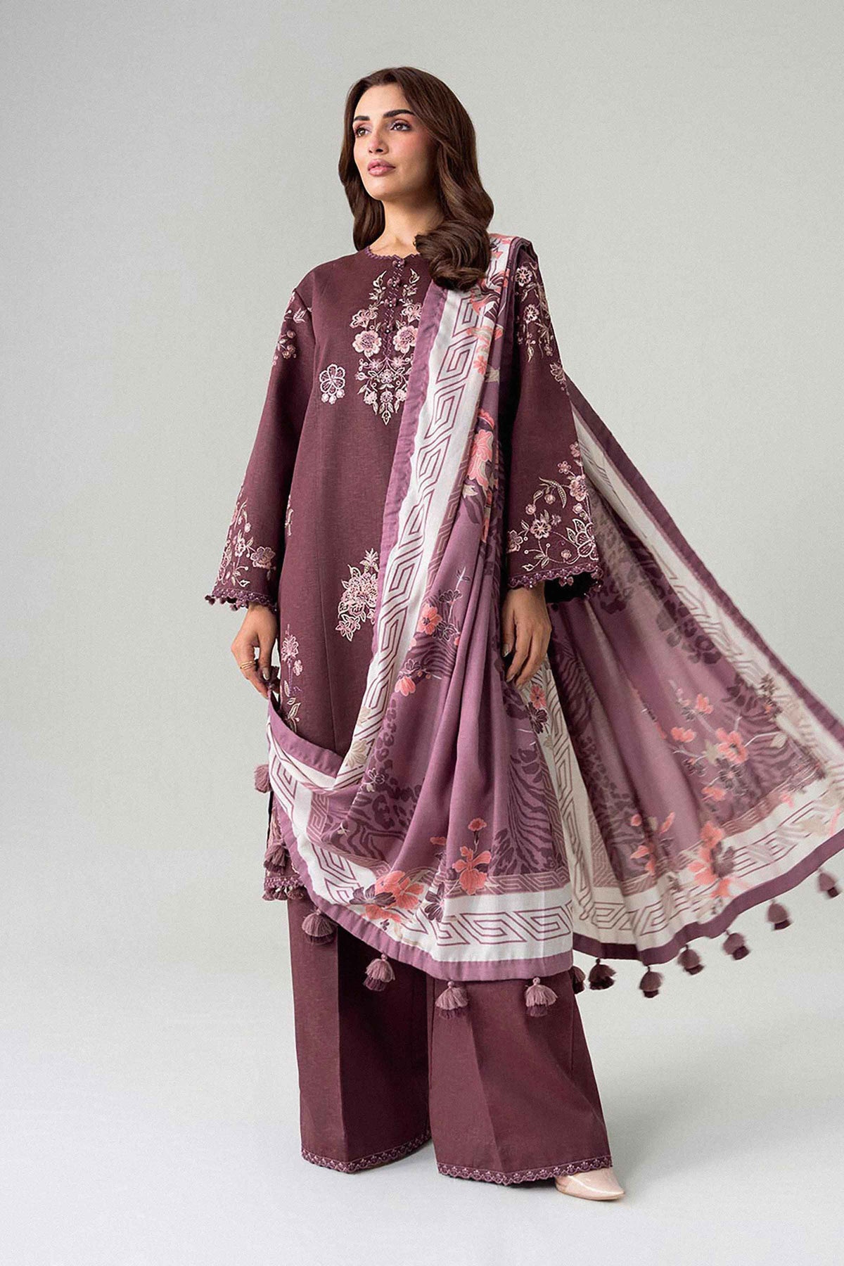 3 Piece - Printed Embroidered Suit - U3PE-NISHA26WV1-222