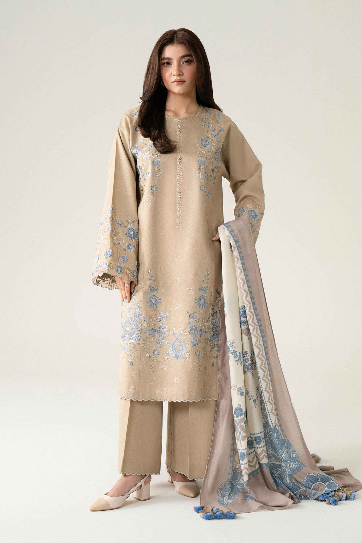 3 Piece - Printed Embroidered Suit - U3PE-NISHA26WV1-224