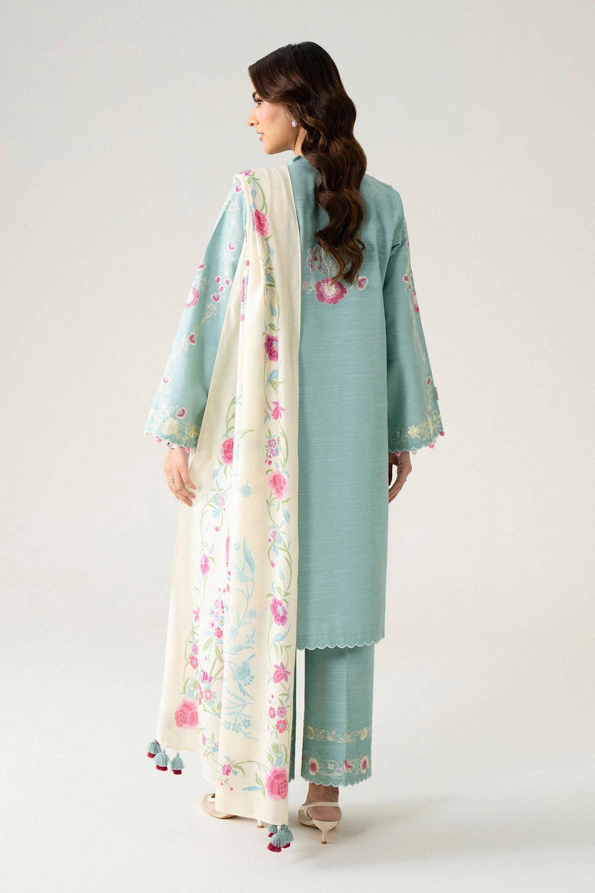 3 Piece - Digital Printed Embroidered Suit - U3PE-NISHA26WV1-236