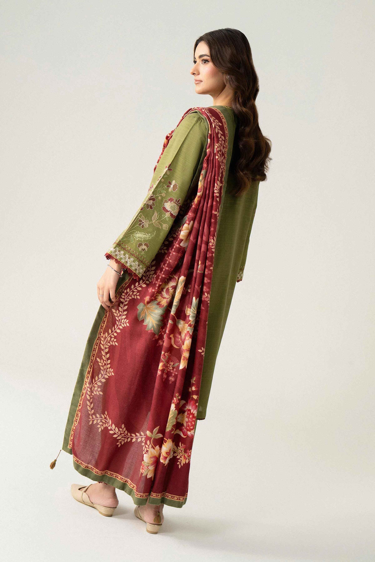 3 Piece - Digital Printed Embroidered Suit - U3PE-NISHA26WV1-238