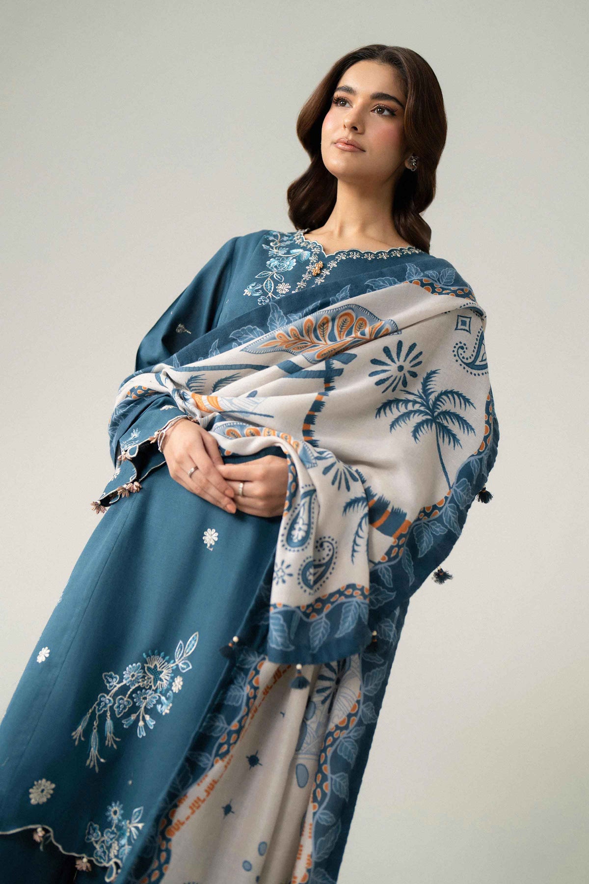 3 Piece - Digital Printed Embroidered Suit - U3PE-NISHA26WV1-239