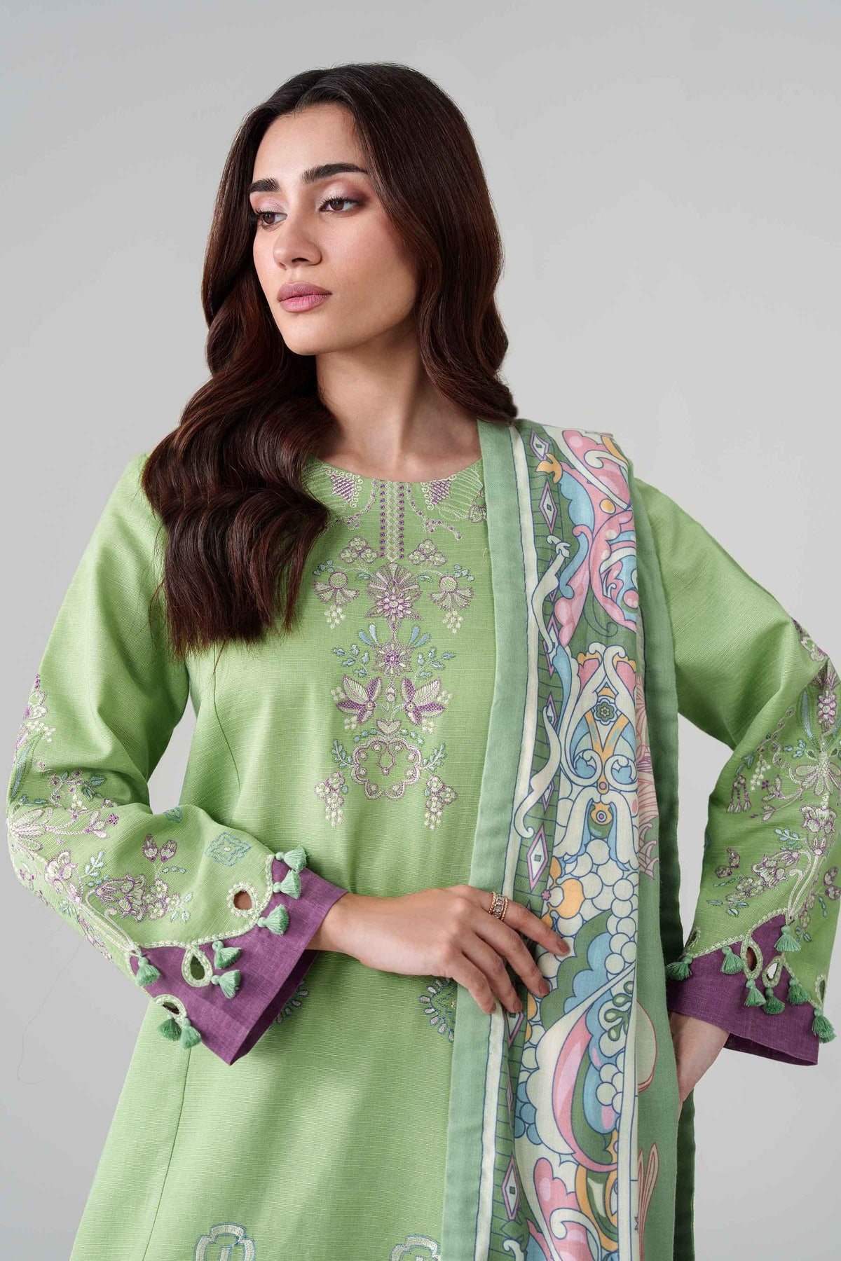3 Piece - Digital Printed Embroidered Suit - U3PE-NISHA26WV1-240