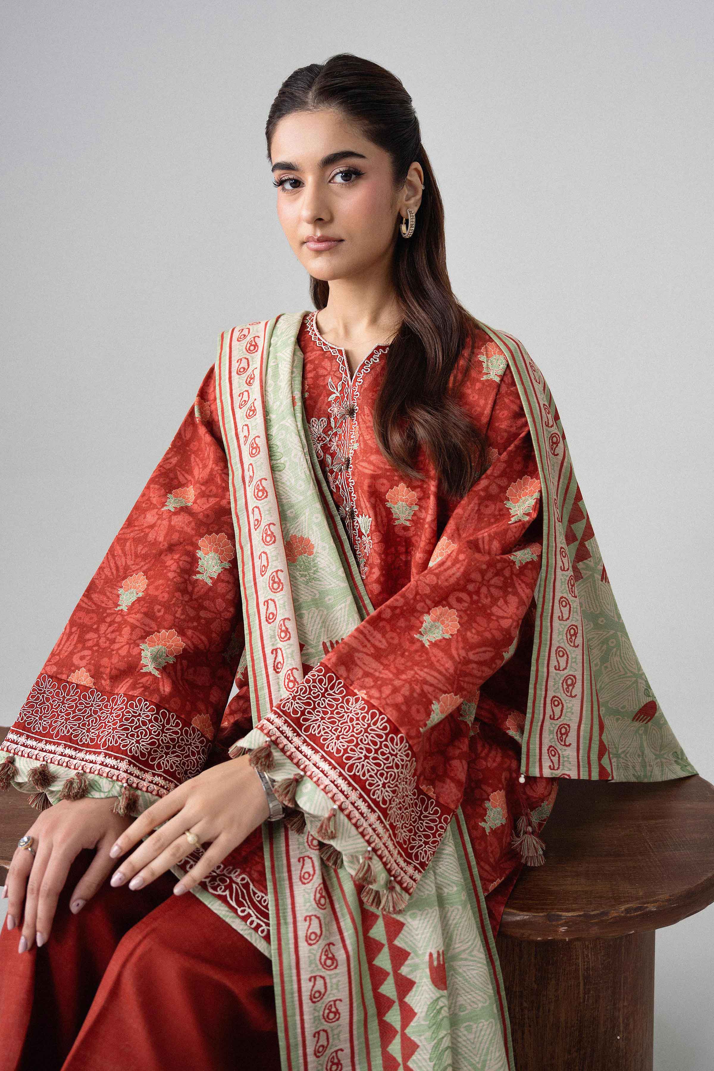 3 Piece - Printed Embroidered Suit - U3PE-NISHA26WV1-25 for Women - Unstitched Collection | Nishat | Shop Online