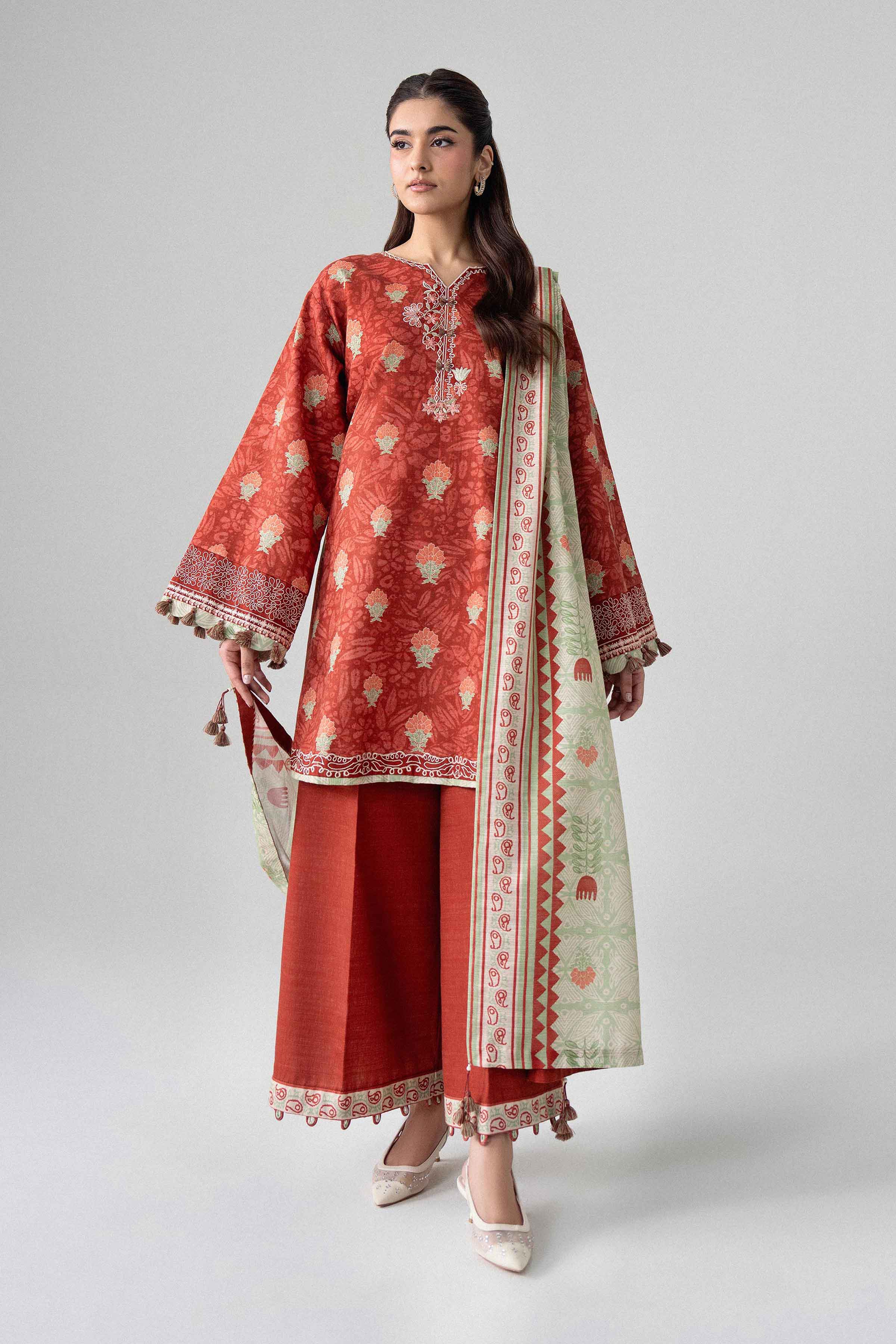 3 Piece - Printed Embroidered Suit - U3PE-NISHA26WV1-25 for Women - Unstitched Collection | Nishat | Shop Online