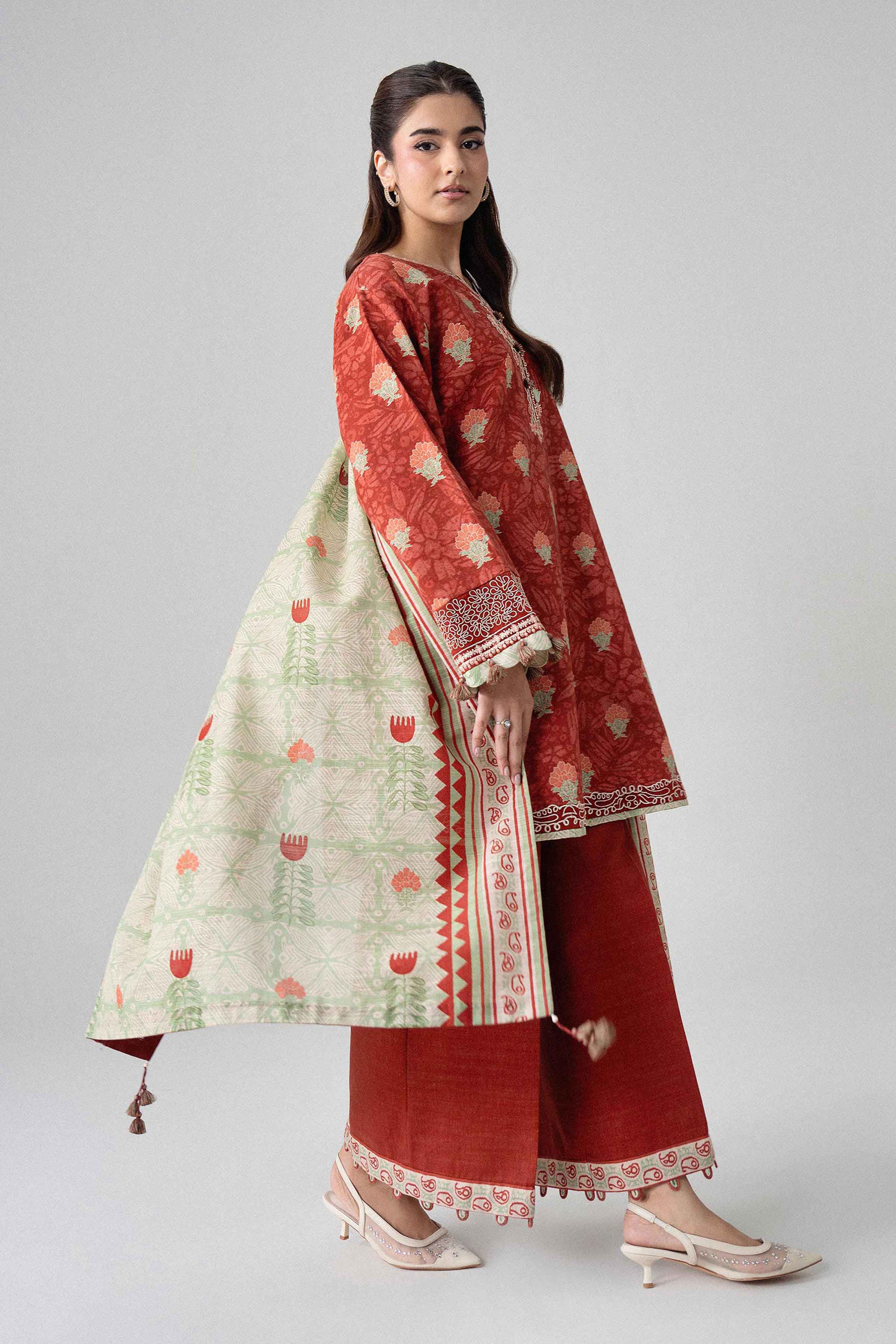 3 Piece - Printed Embroidered Suit - U3PE-NISHA26WV1-25 for Women - Unstitched Collection | Nishat | Shop Online