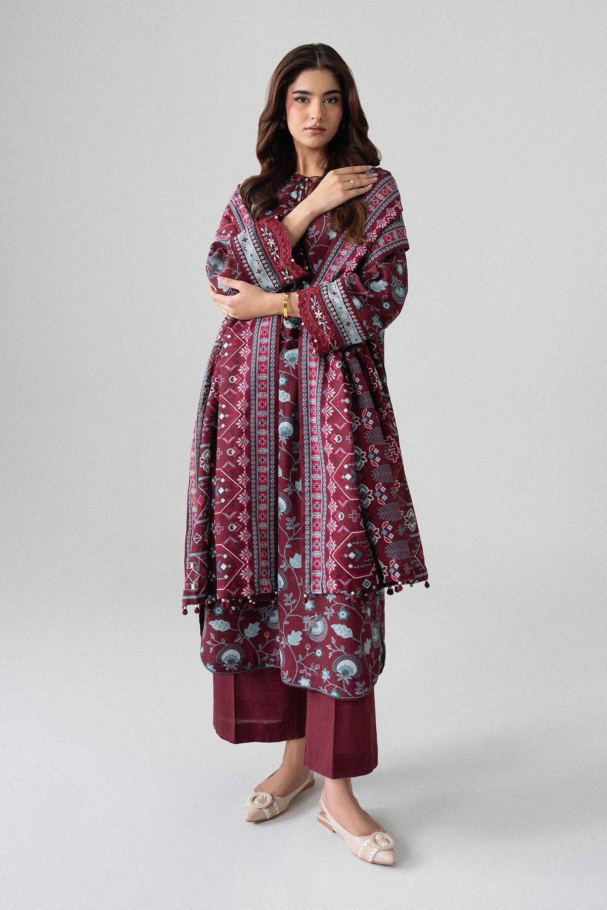 3 Piece - Printed Embroidered Suit - U3PE-NISHA26WV1-31 for Women - Unstitched Collection | Nishat | Shop Online