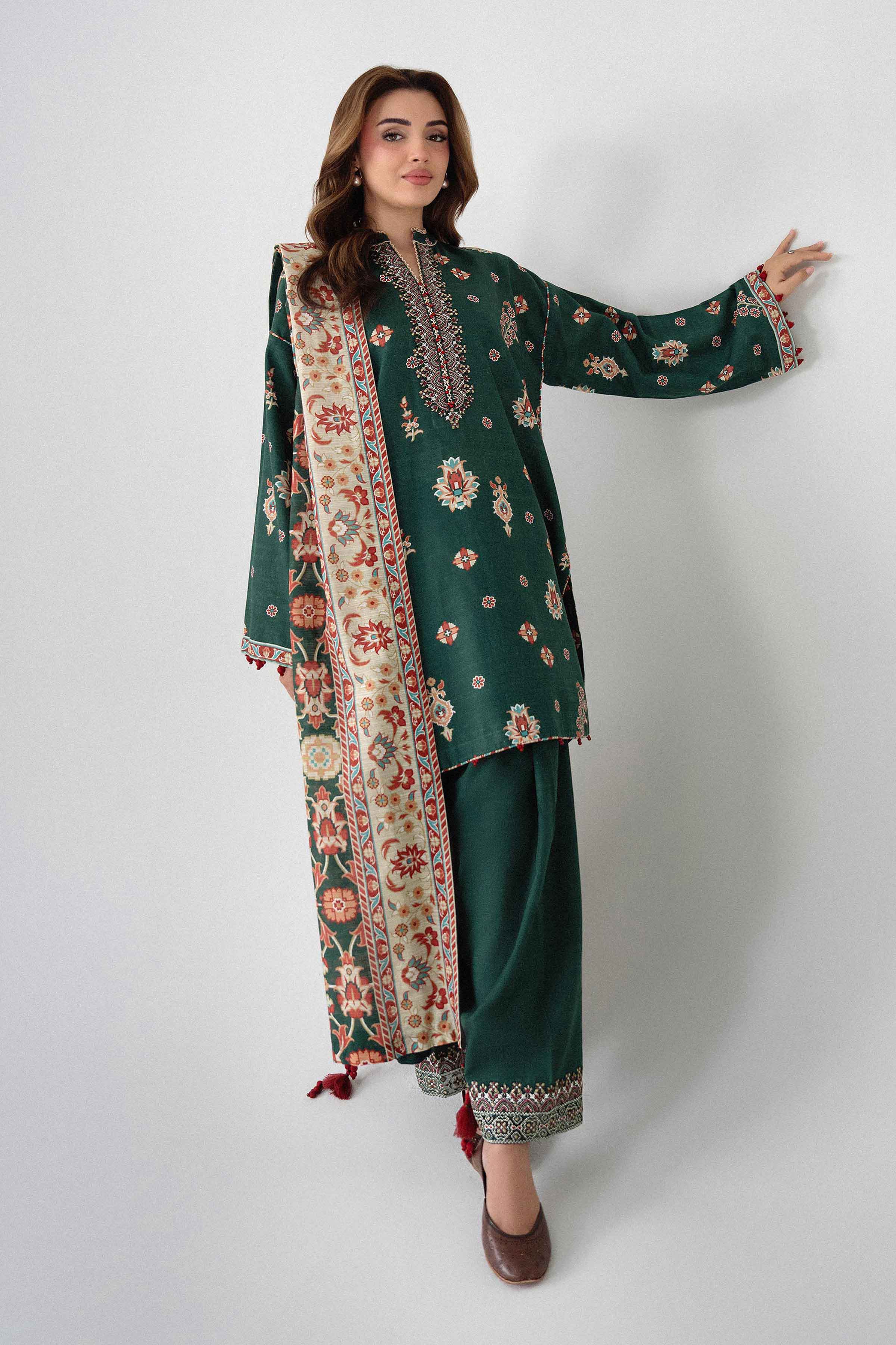 3 Piece - Printed Embroidered Suit - U3PE-NISHA26WV1-34 for Women - Unstitched Collection | Nishat | Shop Online