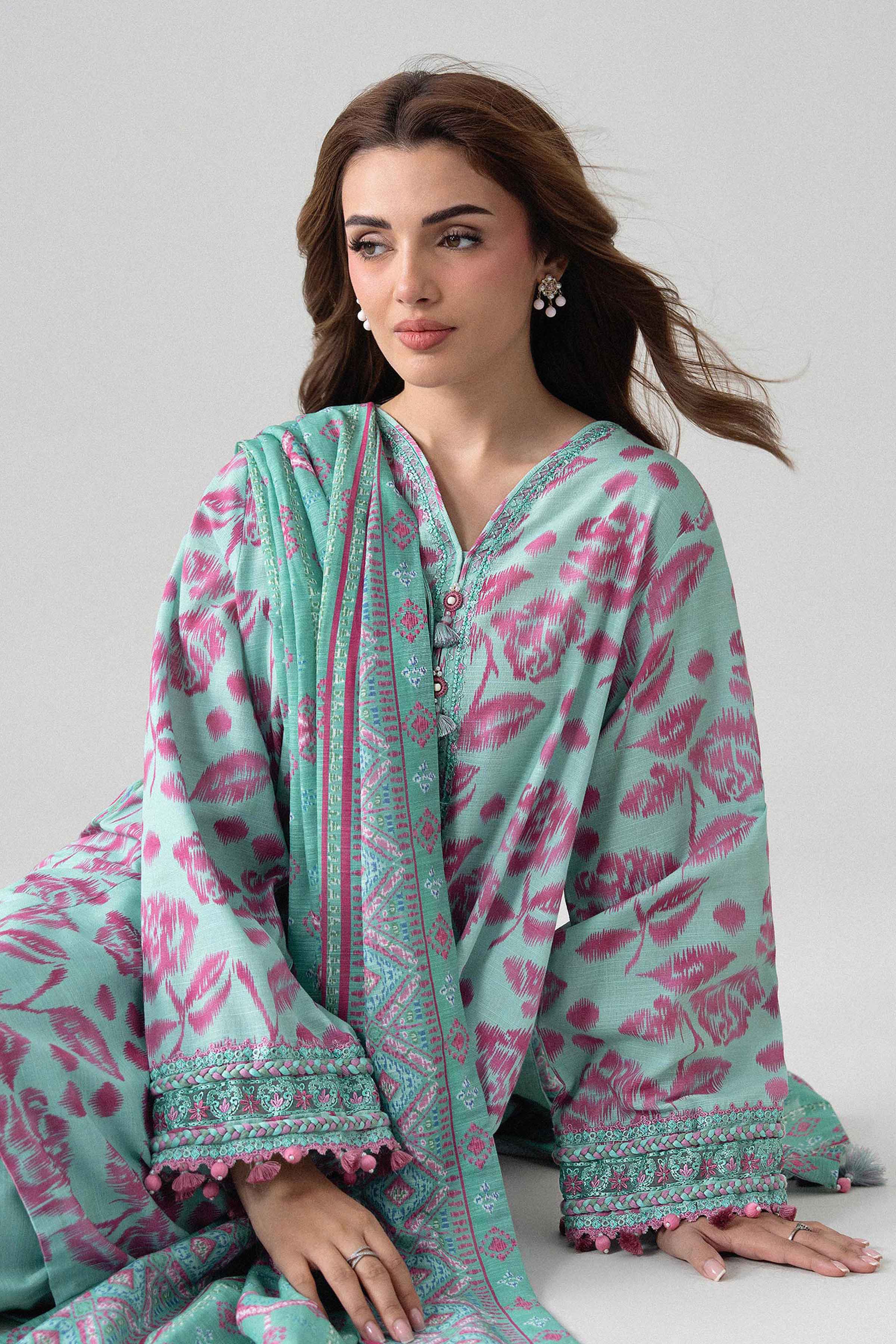 3 Piece - Printed Embroidered Suit - U3PE-NISHA26WV1-36 for Women - Unstitched Collection | Nishat | Shop Online