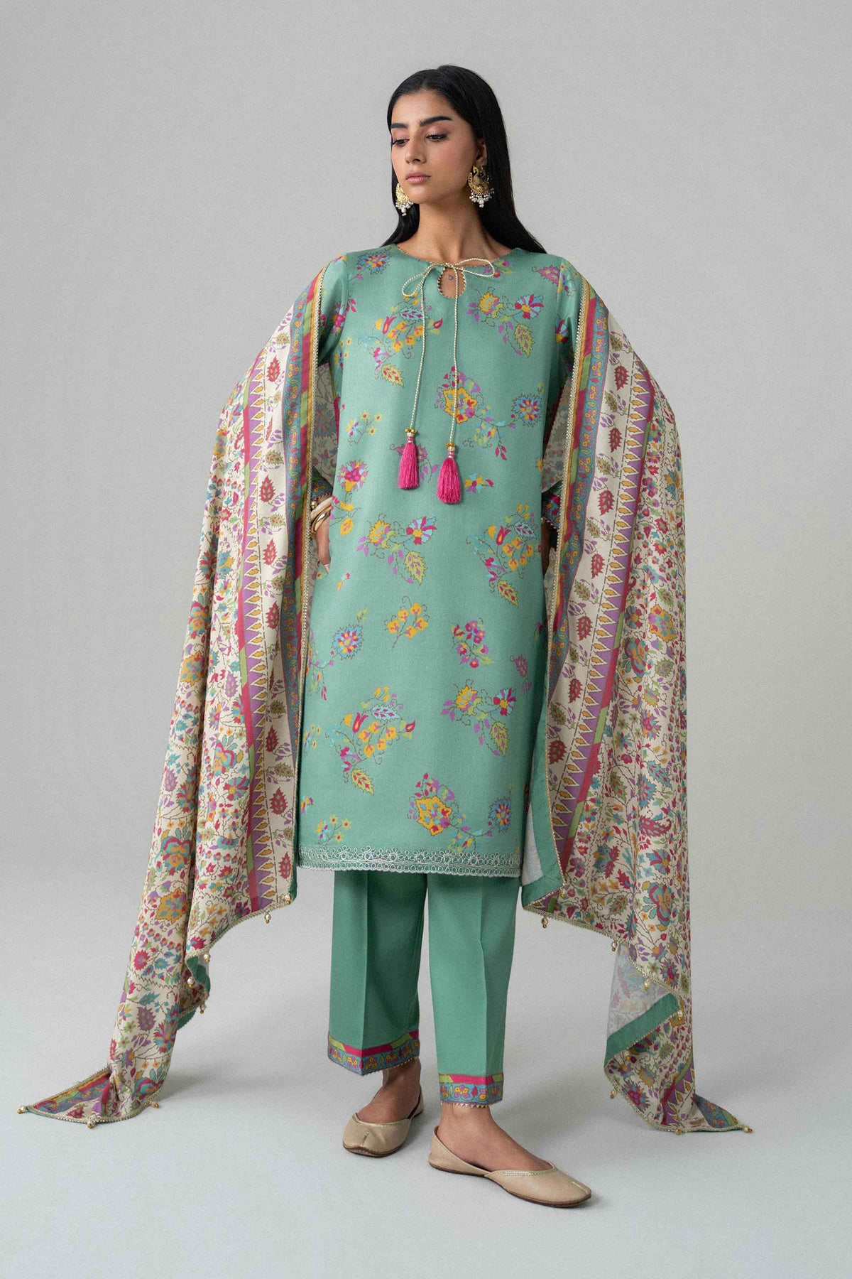3 Piece - Printed Embroidered Suit - U3PE-NISHA26WV1-43 for Women - Unstitched Collection | Nishat | Shop Online