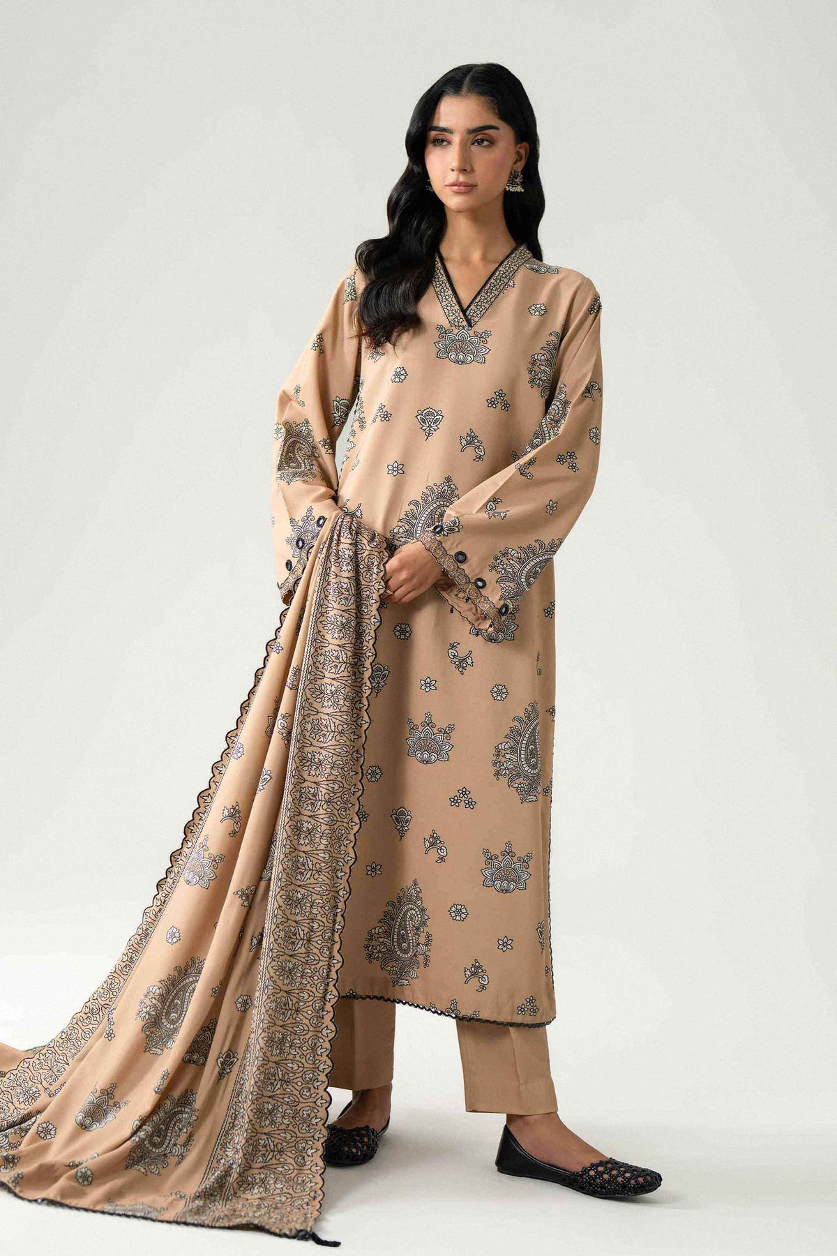 3 Piece - Printed Embroidered Suit - U3PE-NISHA26WV1-46 for Women - Unstitched Collection | Nishat | Shop Online