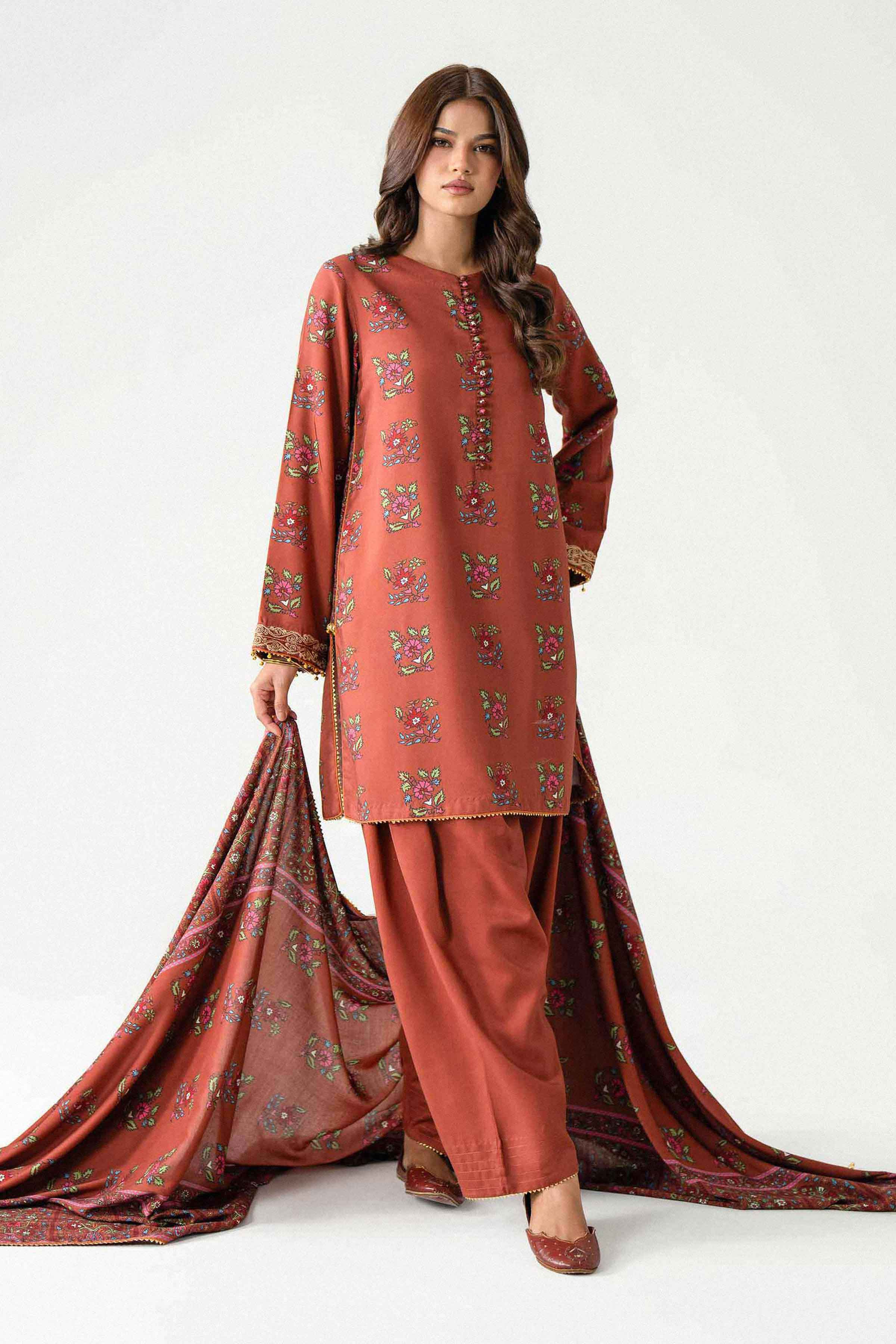 3 Piece - Printed Embroidered Suit - U3PE-NISHA26WV1-47 for Women - Unstitched Collection | Nishat | Shop Online