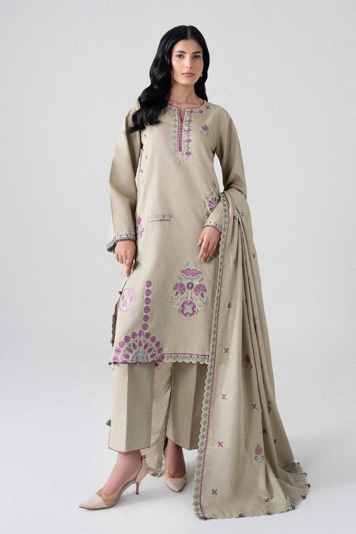 3 Piece - Embroidered Suit - U3PE-NISHA26WV1-55 for Women - Unstitched Collection | Nishat | Shop Online