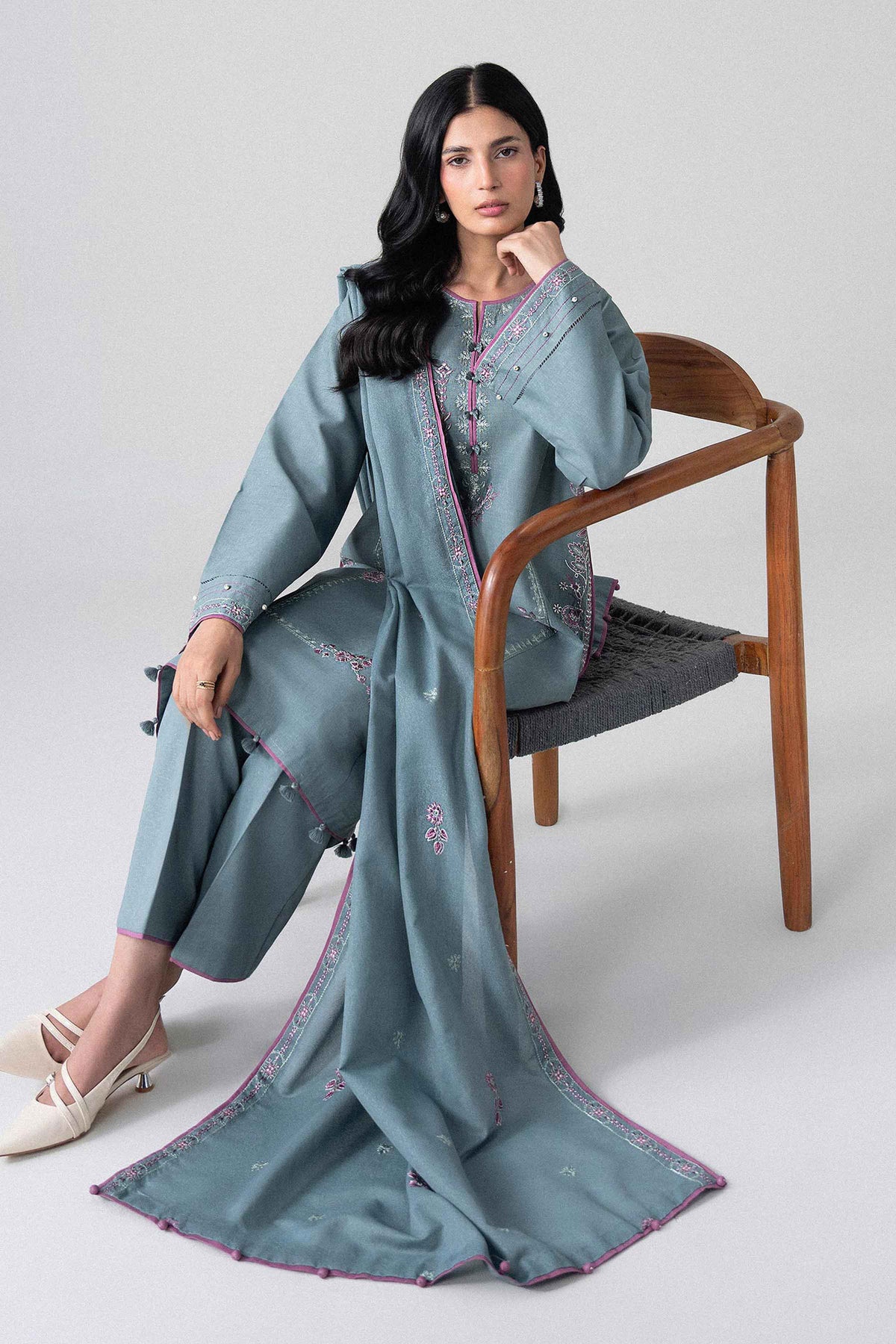 3 Piece - Embroidered Suit - U3PE-NISHA26WV1-57 for Women - Unstitched Collection | Nishat | Shop Online