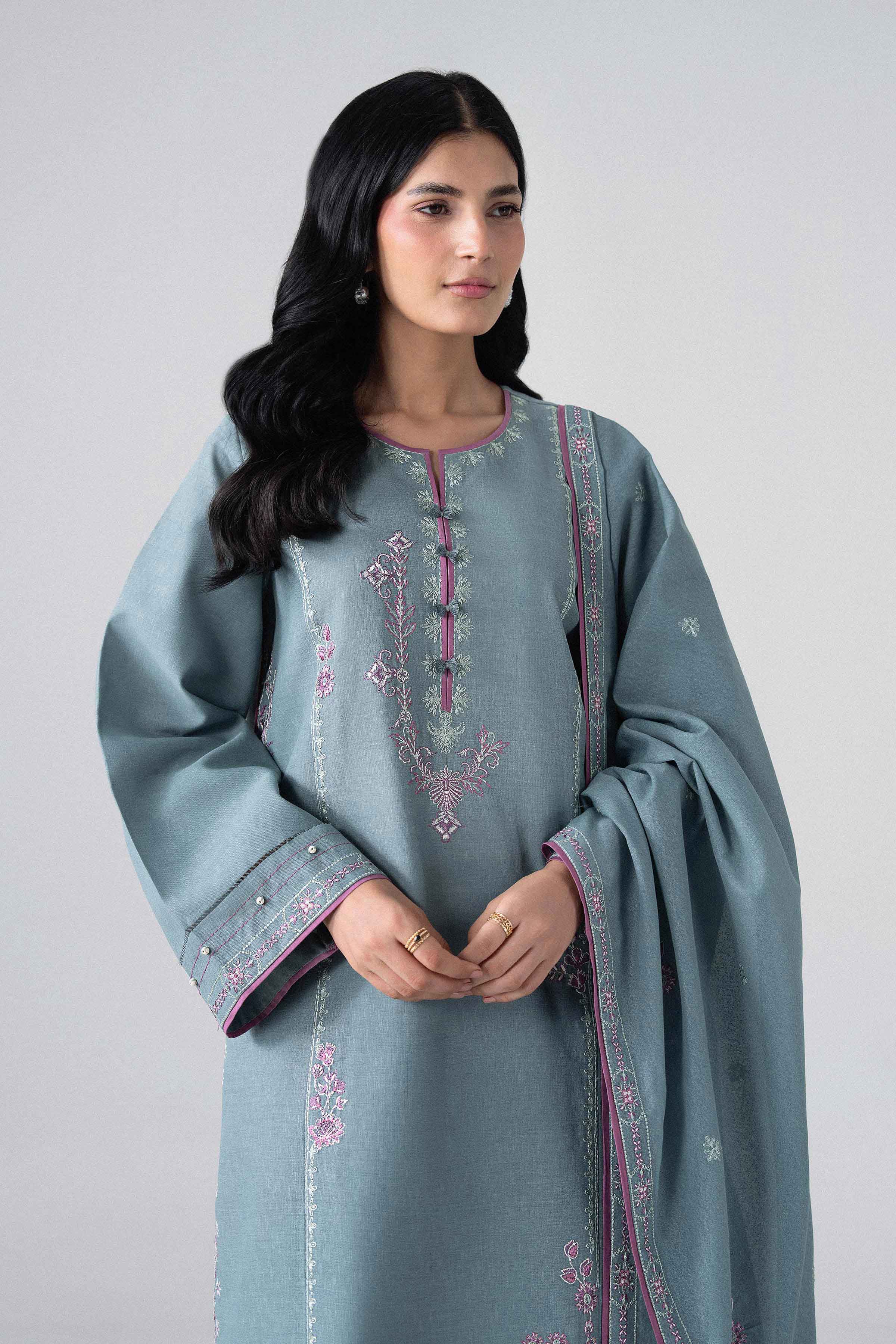 3 Piece - Embroidered Suit - U3PE-NISHA26WV1-57 for Women - Unstitched Collection | Nishat | Shop Online