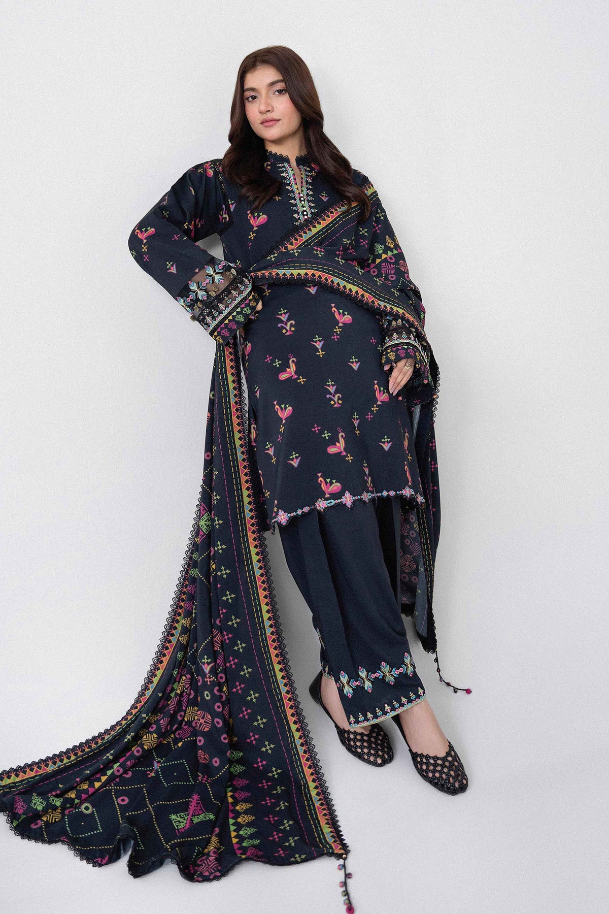 3 Piece - Printed Embroidered Suit - U3PE-NISHA26WV1-6 for Women - Unstitched Collection | Nishat | Shop Online