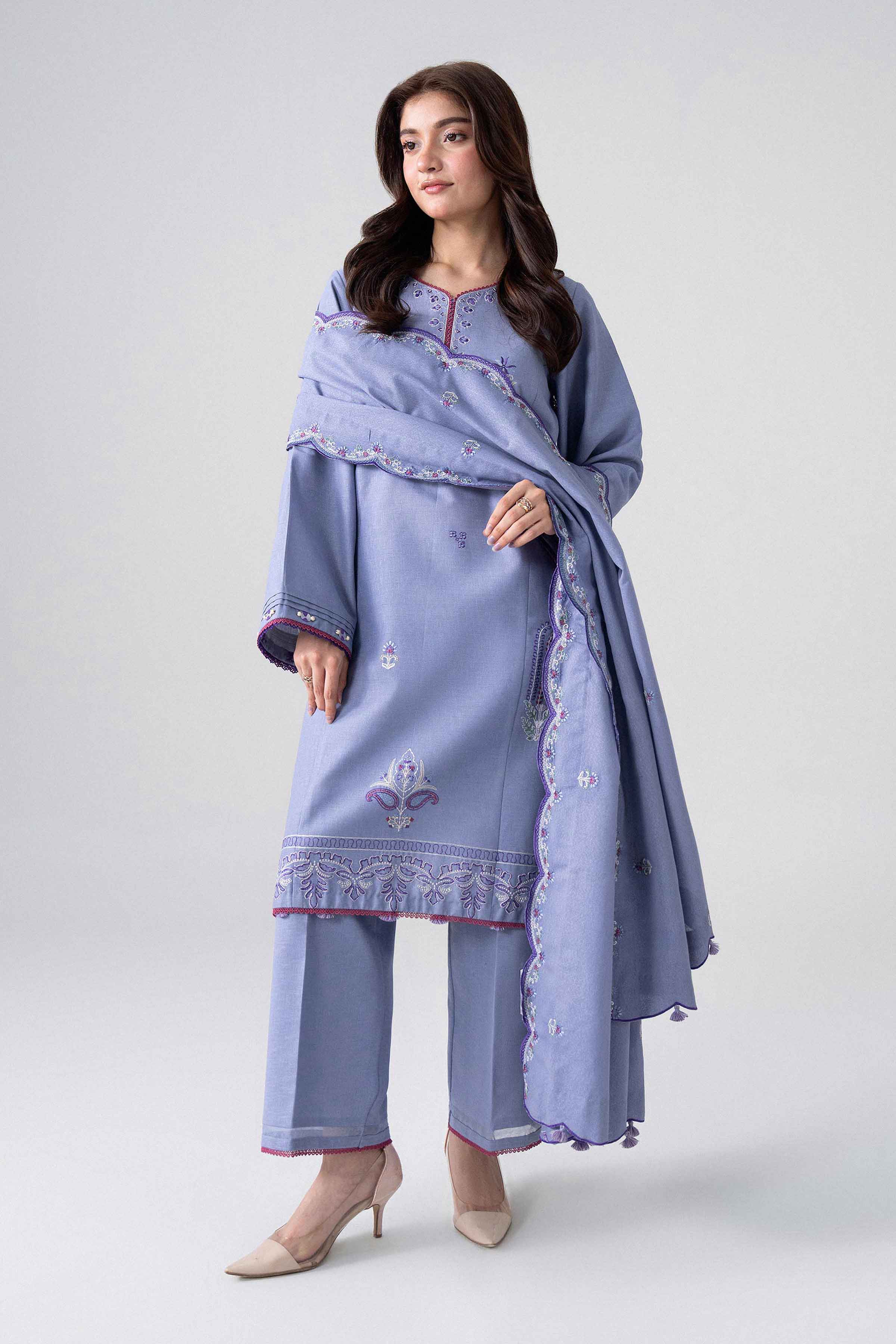 3 Piece - Embroidered Suit - U3PE-NISHA26WV1-63 for Women - Unstitched Collection | Nishat | Shop Online