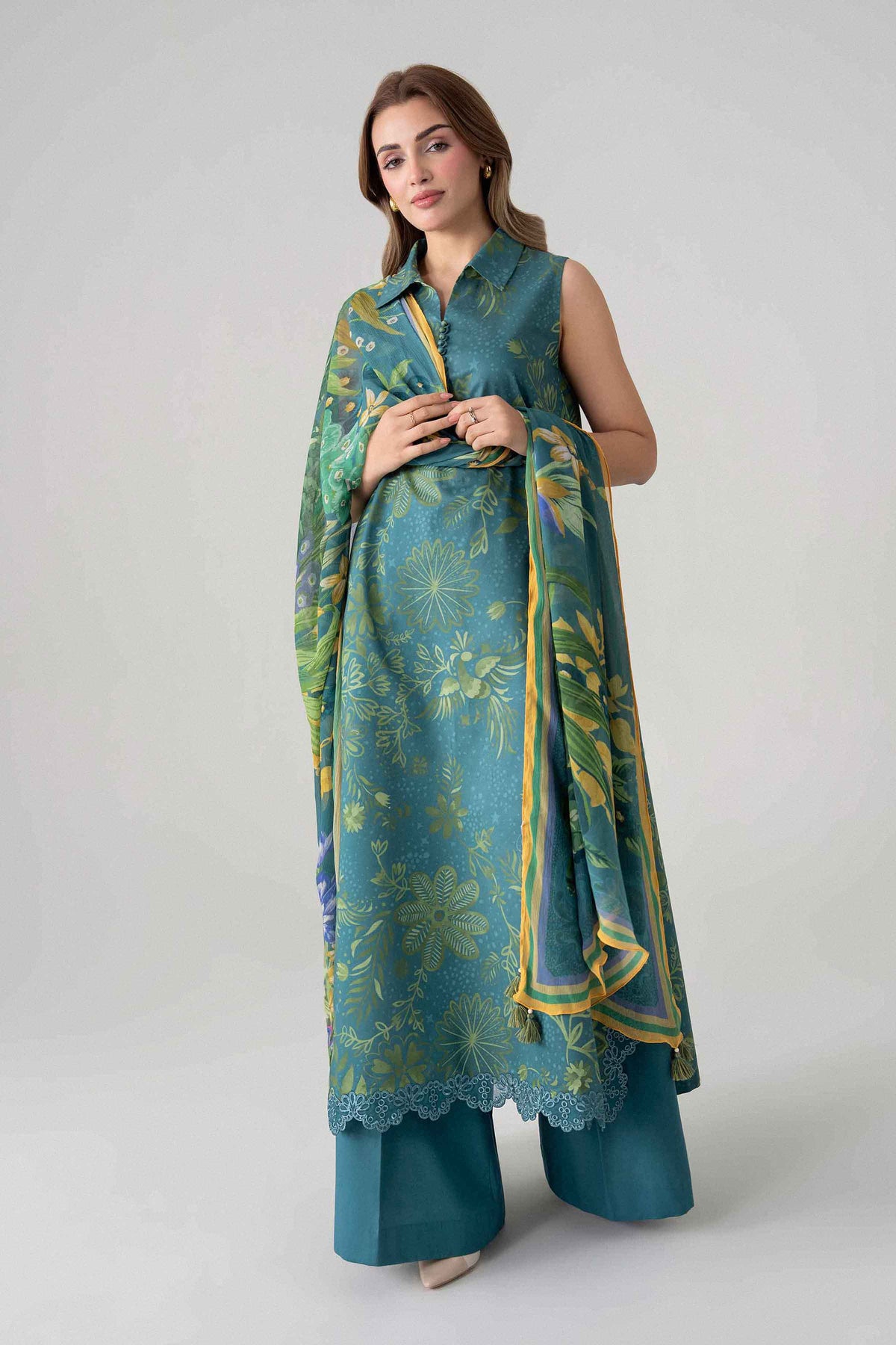 3 Piece - Digital Printed Embroidered Suit - U3PE-NISHA26WV1-67 for Women - Unstitched Collection | Nishat | Shop Online