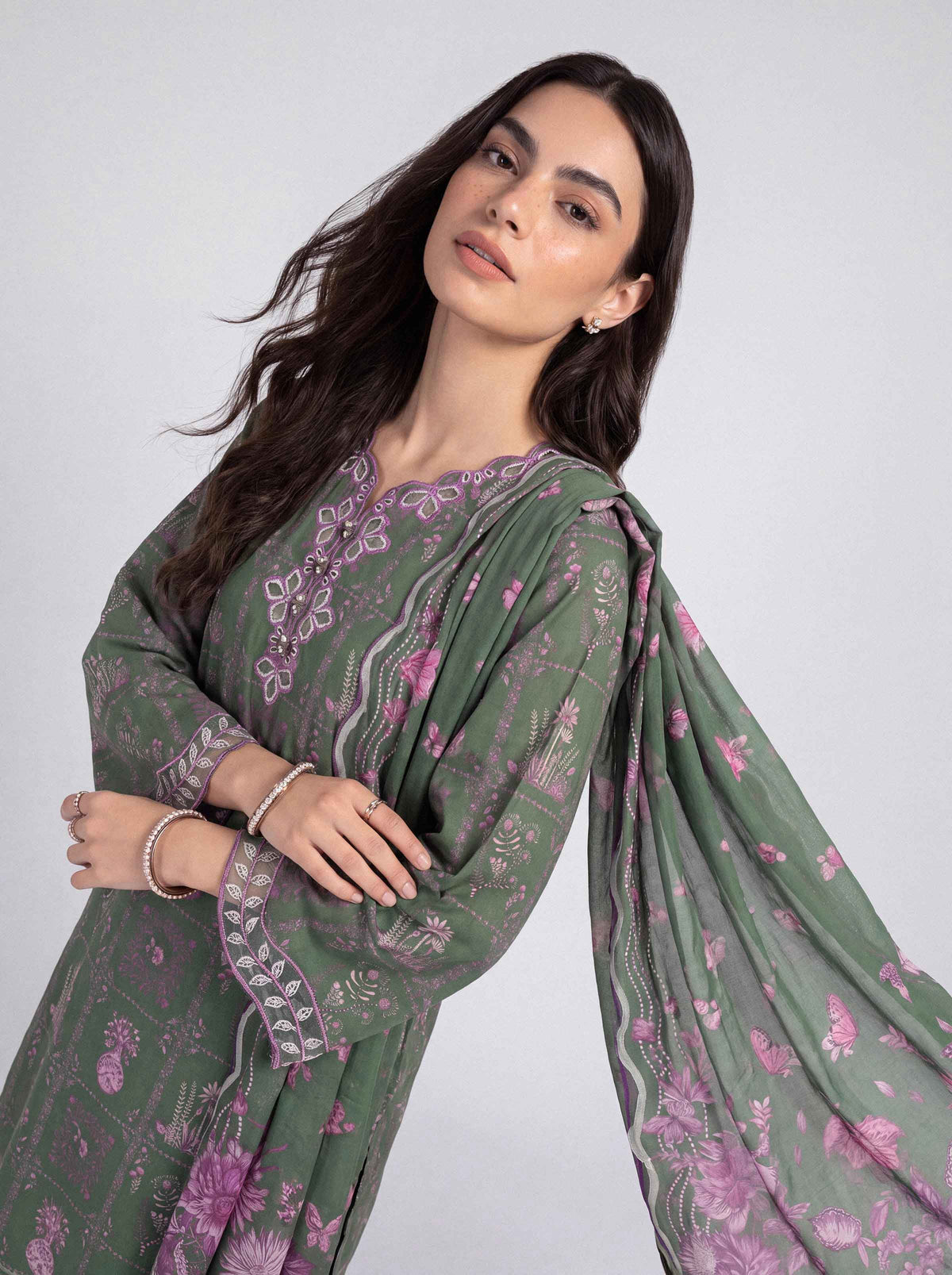 3 Piece - Digital Printed Embroidered Suit - U3PE-NISHA26WV1-68 for Women - Unstitched Collection | Nishat | Shop Online